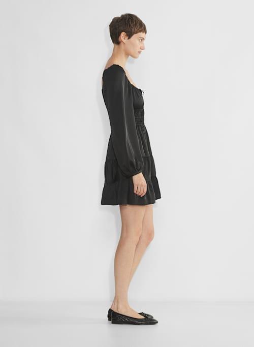 martine satin longsleeve dress Product Image