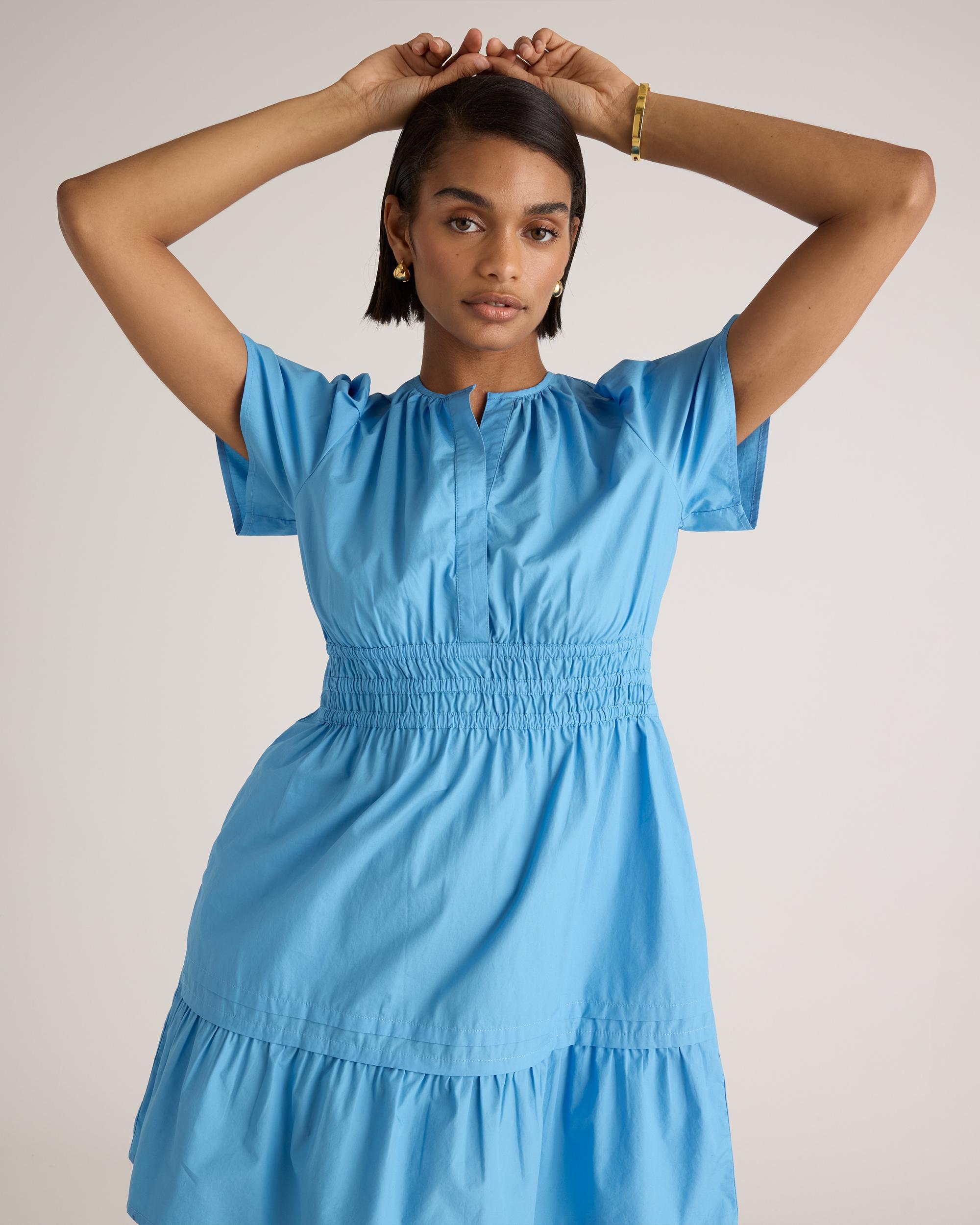 Quince | Women's Poplin Tiered Mini Dress Size XL, Organic Cotton Product Image