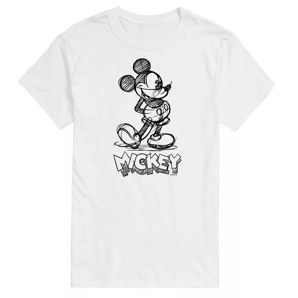 Disney's Mickey Sketch Men's Graphic Tee, Size: Small, White Product Image