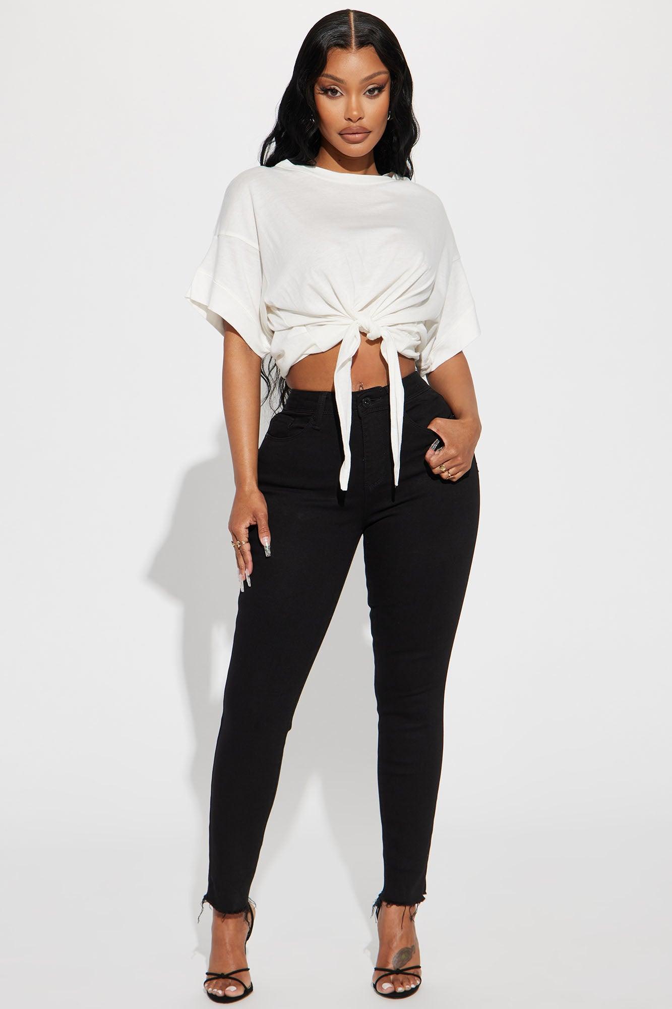 Emily Tie Front Top - White Product Image