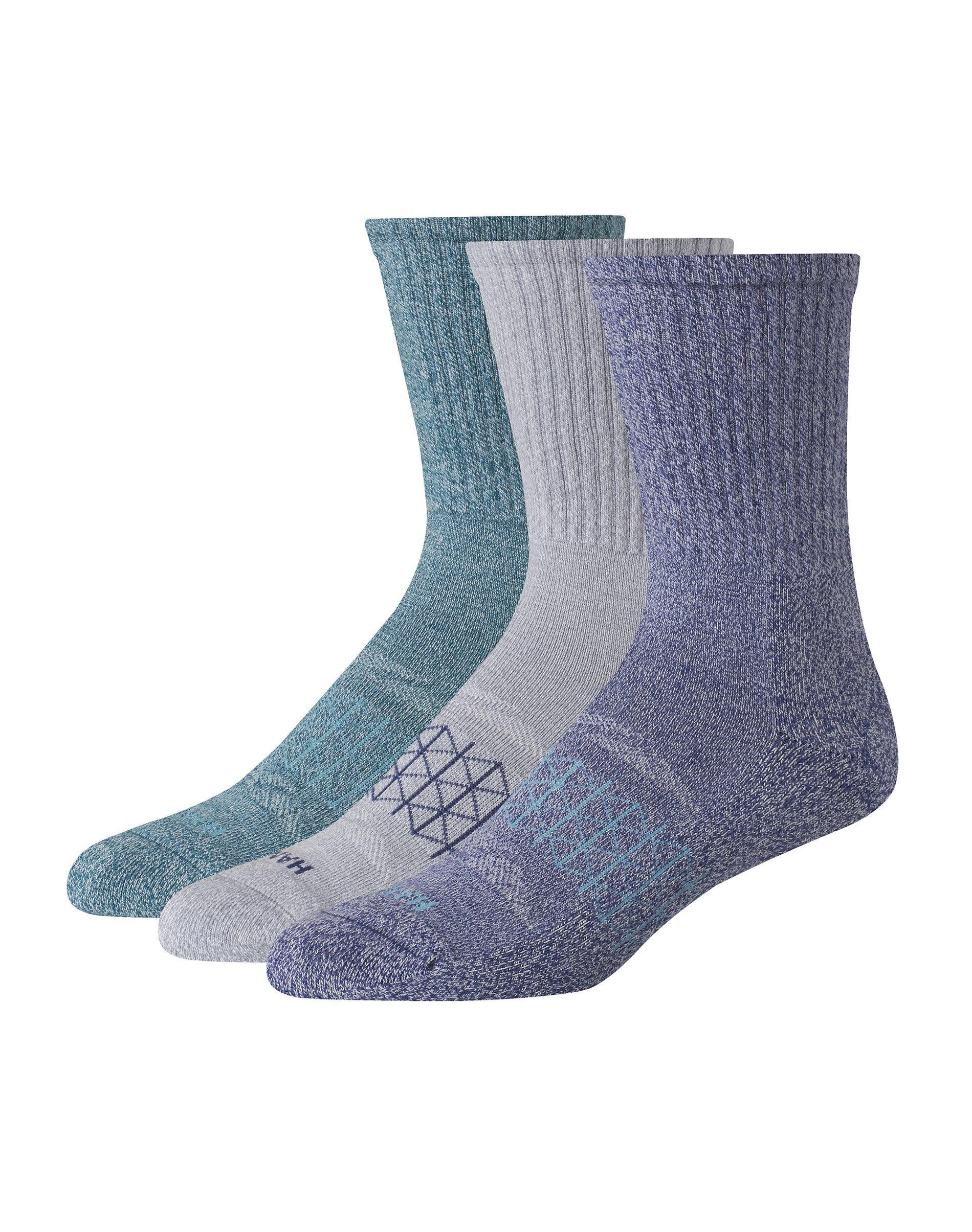 Hanes Mens 3pk Absolute Active Cushioned Crew Socks 6-12: Arch Support Product Image