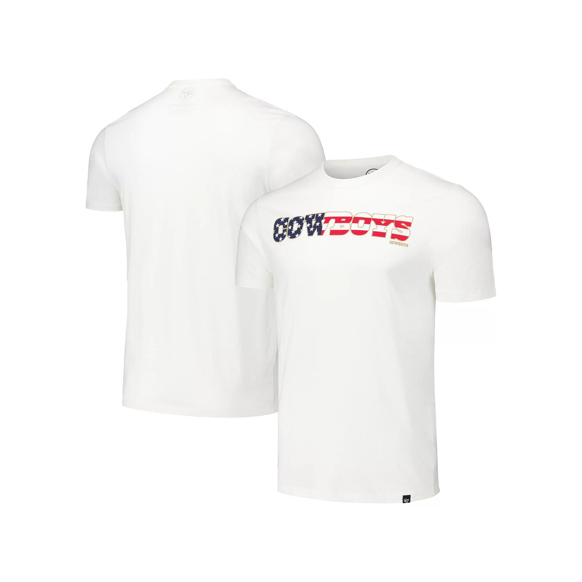 Men's '47 White Dallas Cowboys Flag Script Franklin T-Shirt, Size: 2XL Product Image