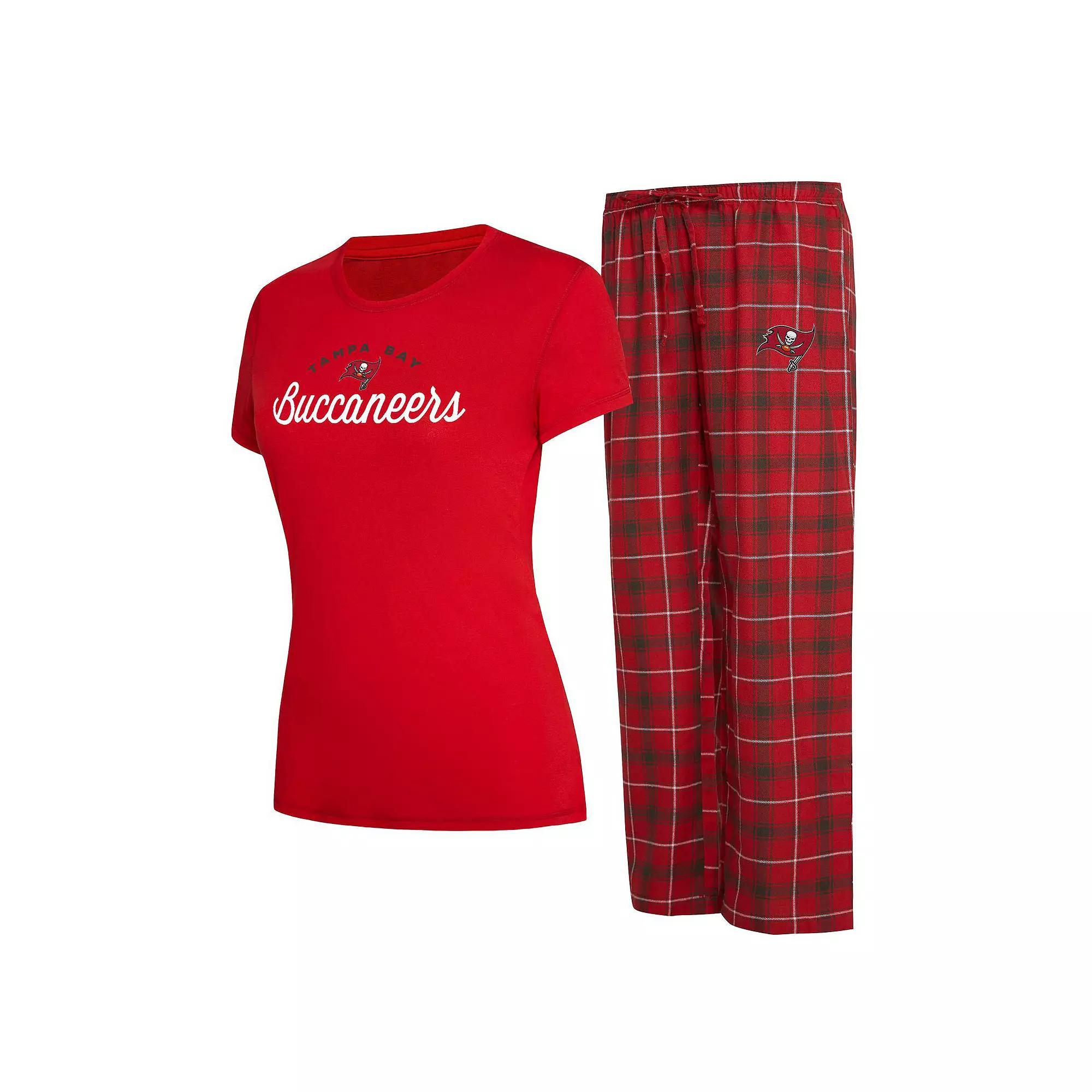Womens Concepts Sport /Pewter Tampa Bay Buccaneers Arctic T-Shirt & Flannel Pants Sleep Set Product Image