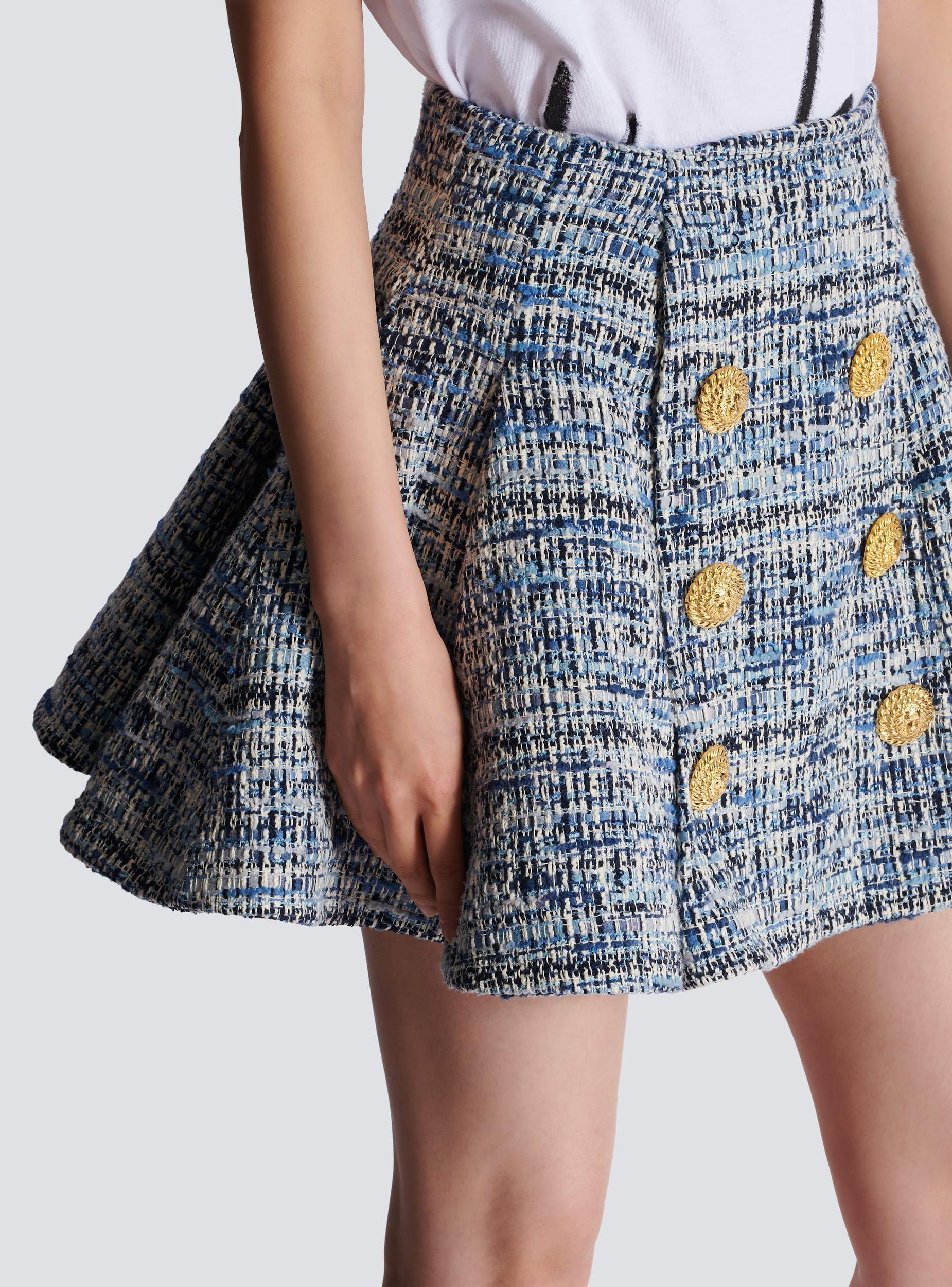 Pleated flared tweed skirt Product Image