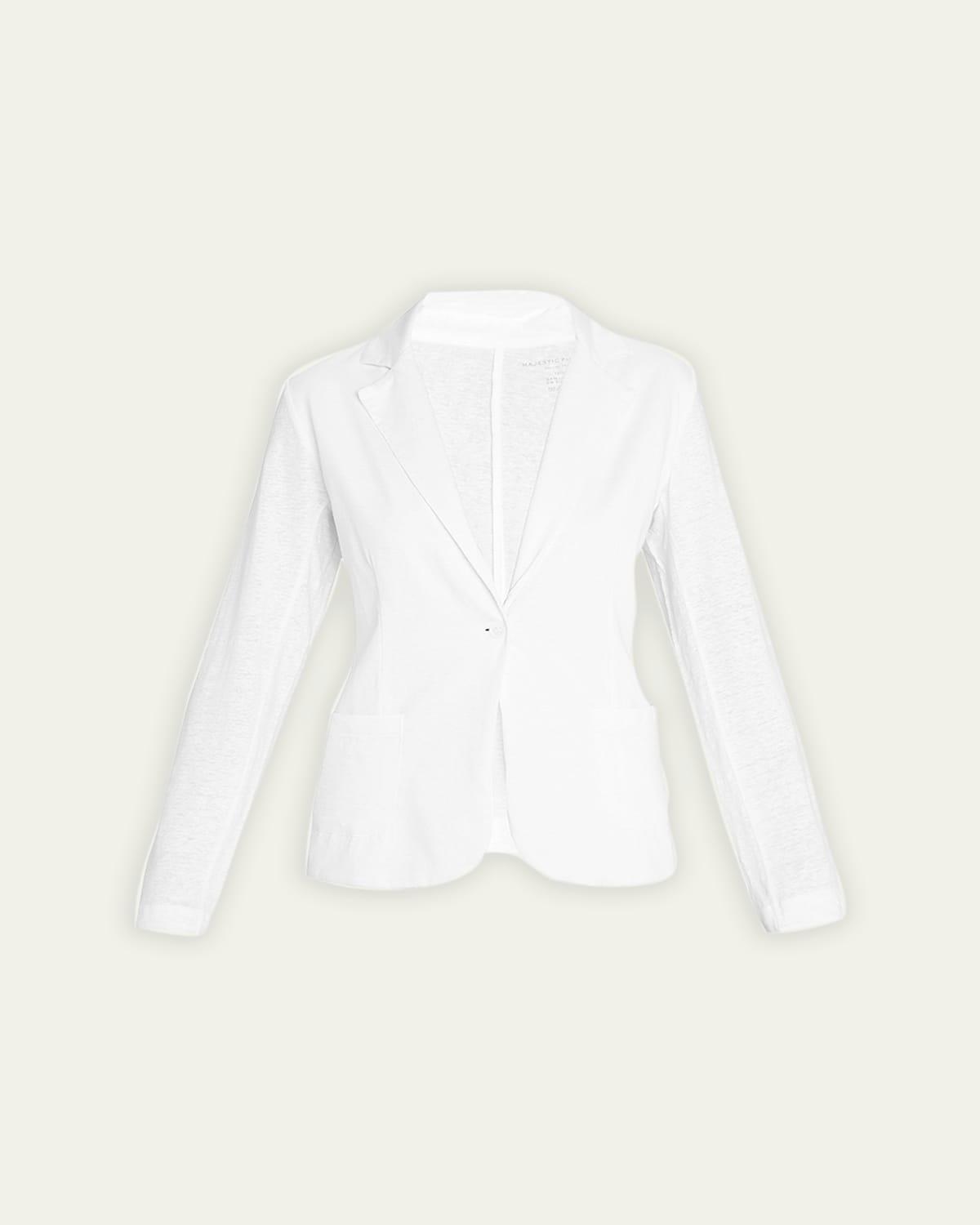 Stretch Linen One-Button Blazer Product Image
