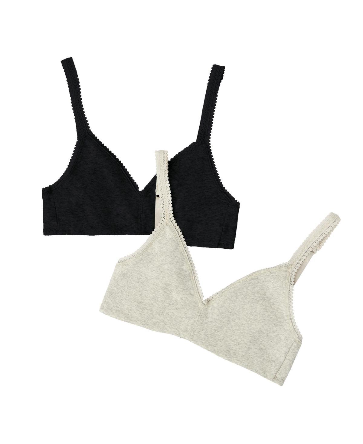 On Gossamer Womens Cotton Bralette, Pack of 2 010404P2 - Black Product Image