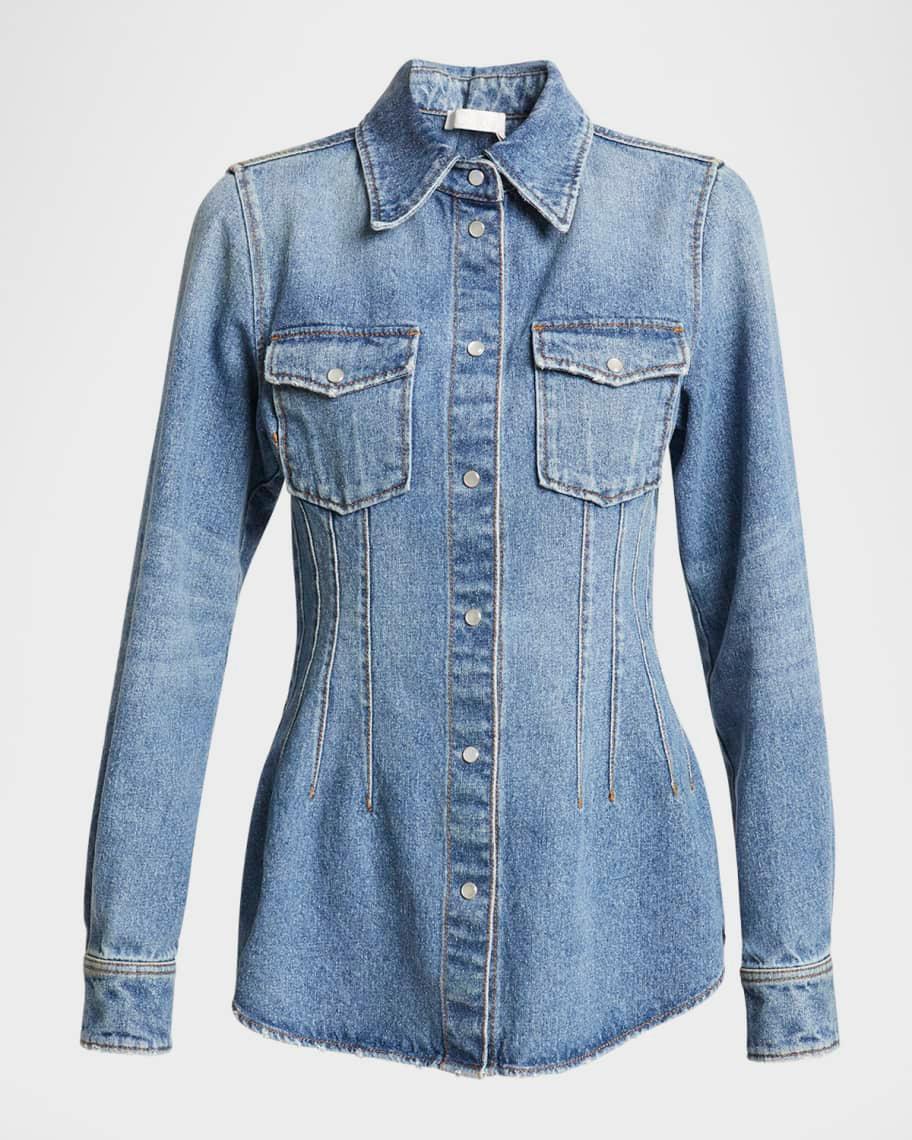 Fitted Denim Top Product Image