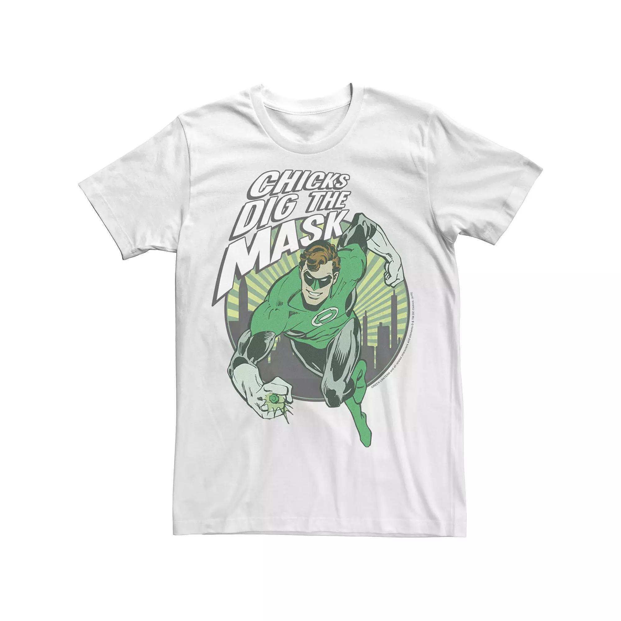 Men's Green Lantern Man Of the Mask Comic Tee, Size: XL, White Product Image