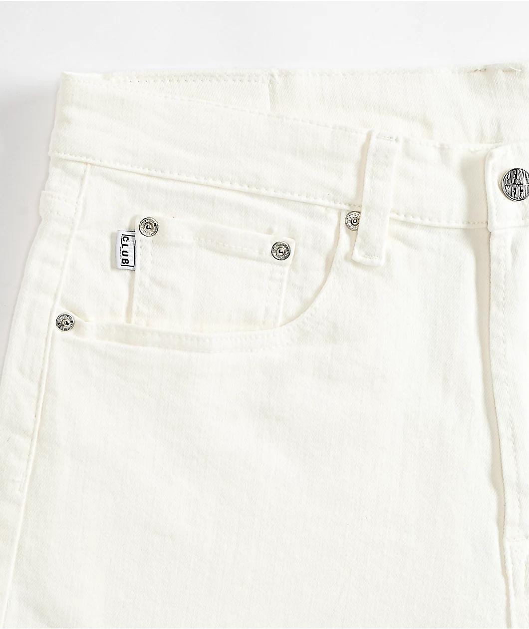 Pro Club Heavyweight Relaxed Snow White Denim Shorts Product Image