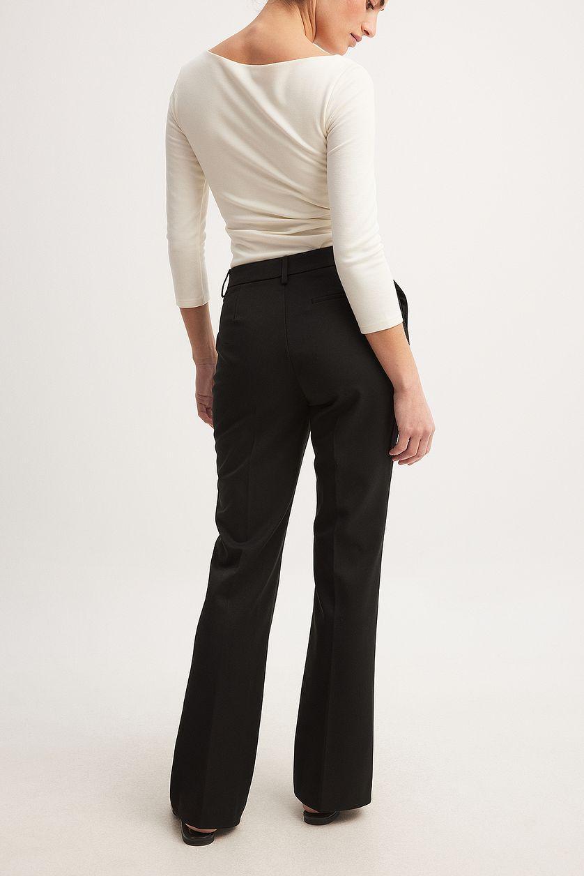 Flared Mid Waist Suit Pants Product Image