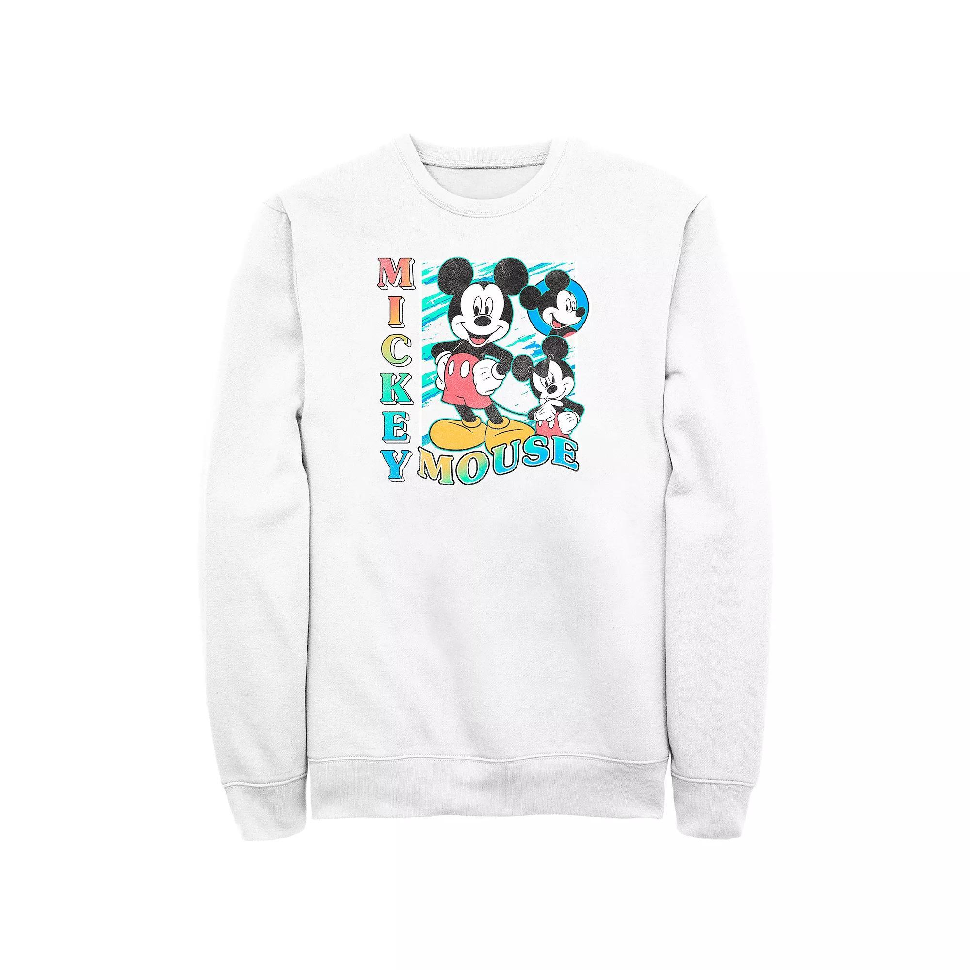 Disney's Mickey Mouse Faces Men's Fleece Sweatshirt, Size: Small, White Product Image