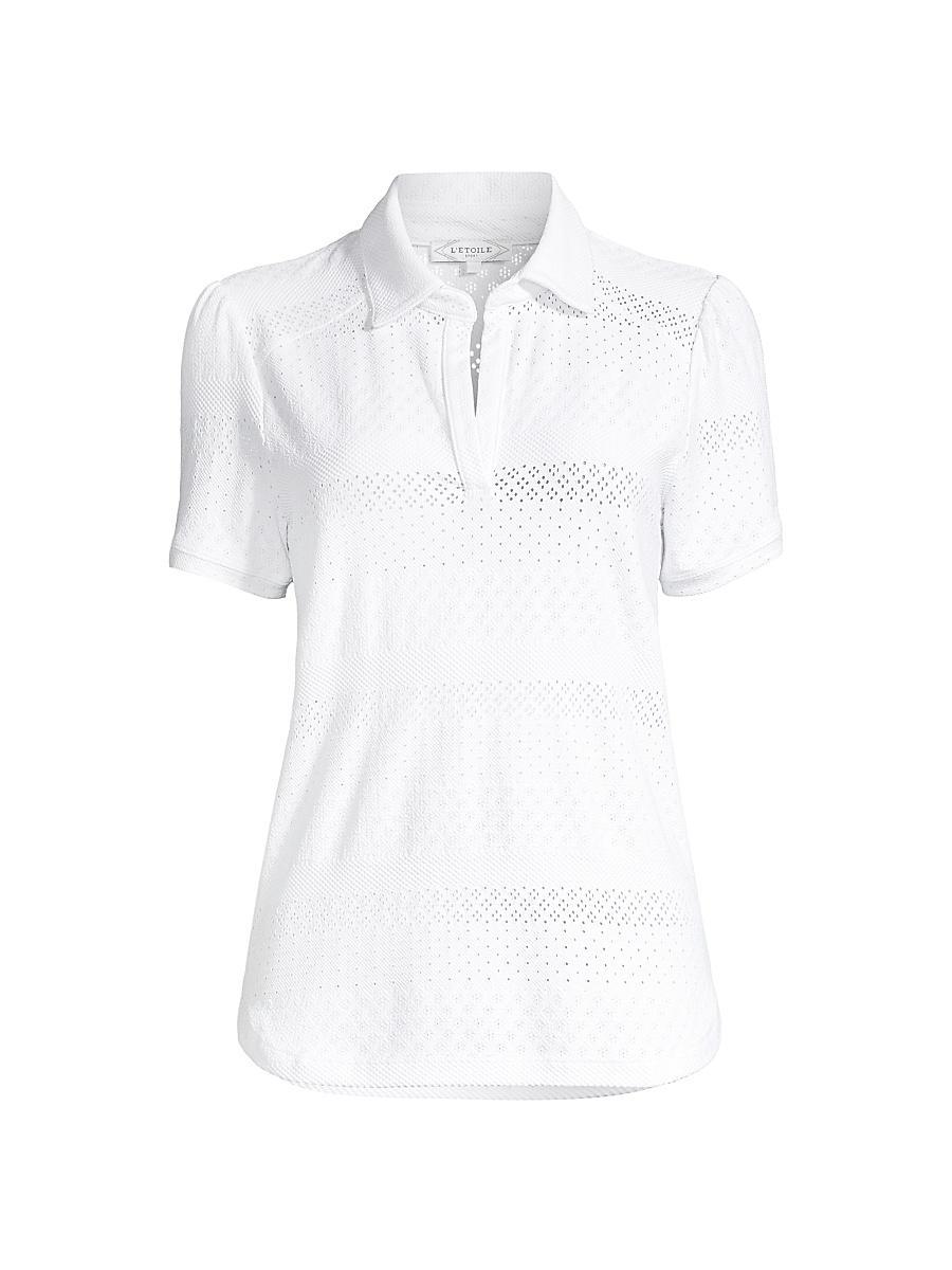 Womens Lace Polo Shirt Product Image