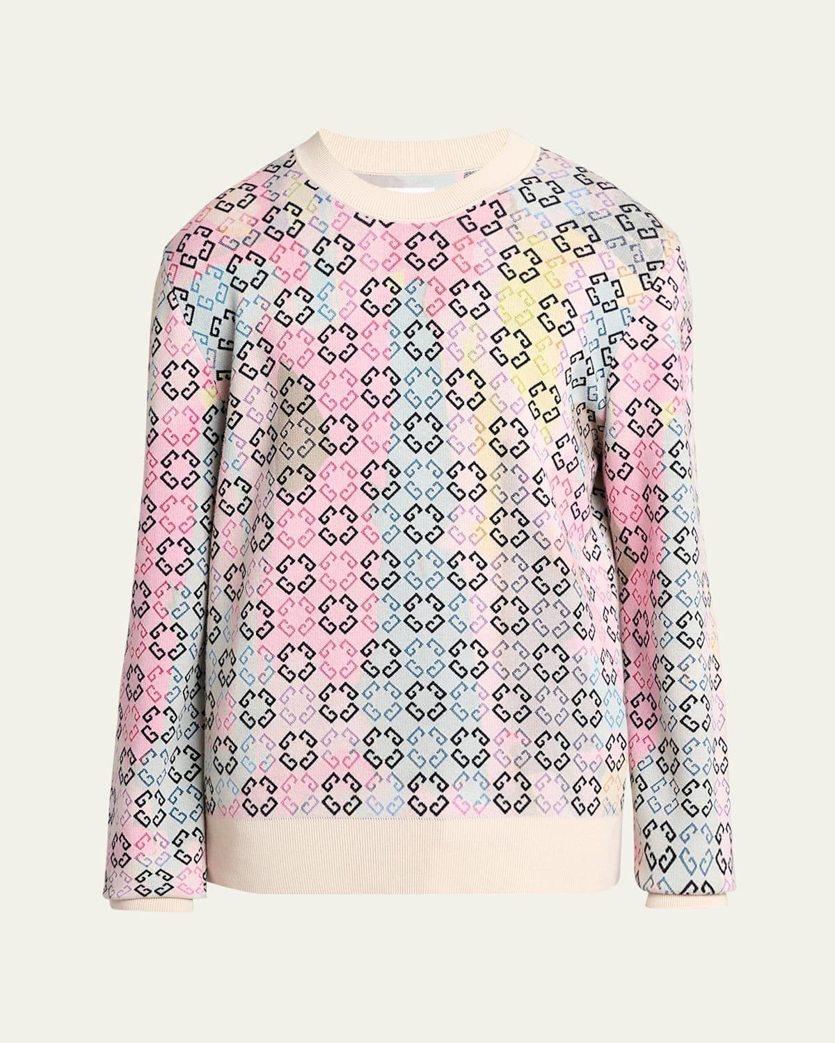 Mens Multicolor Sweater in Monogram 72 Cotton - Product Image