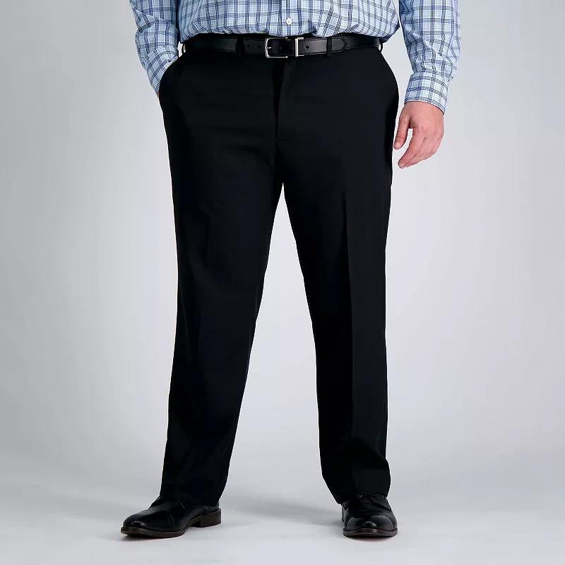 Big & Tall Haggar Premium Comfort Straight-Fit Flat-Front Dress Pants, Mens Grey Product Image