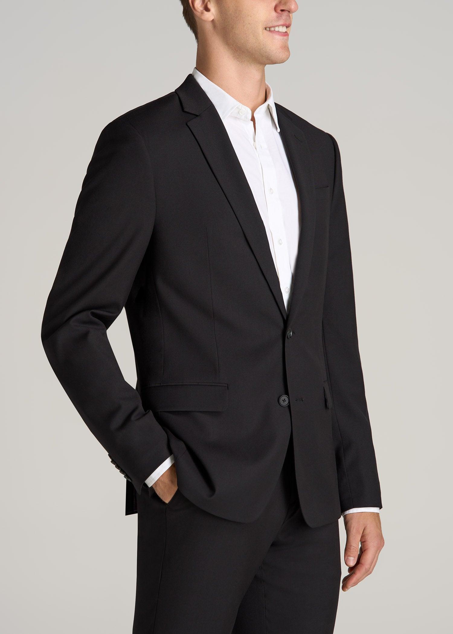 Suit Jacket for Tall Men in Black Product Image