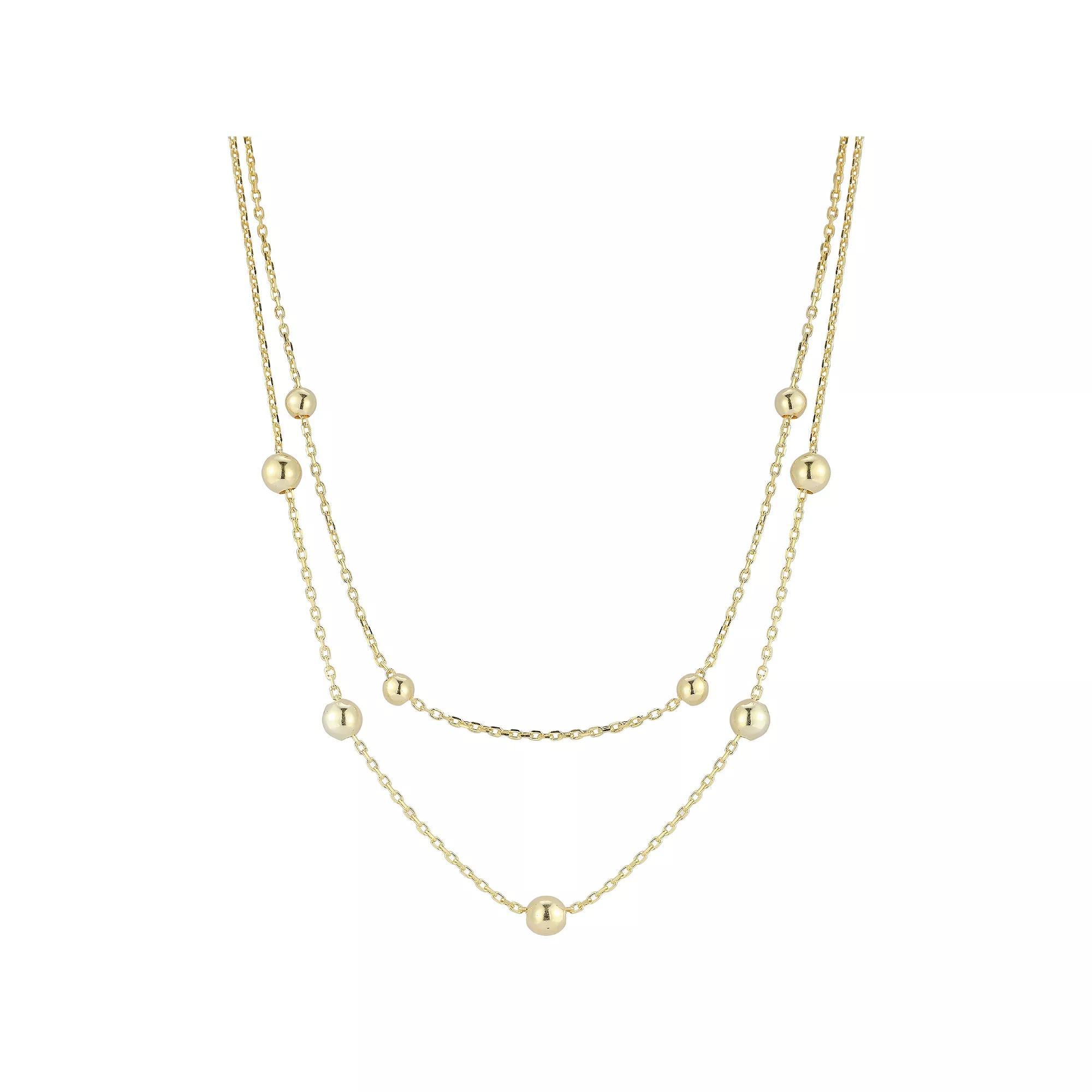 Sunkissed Sterling Bubble Double Layer Necklace, Women's, Size: 18", Gold Tone Product Image