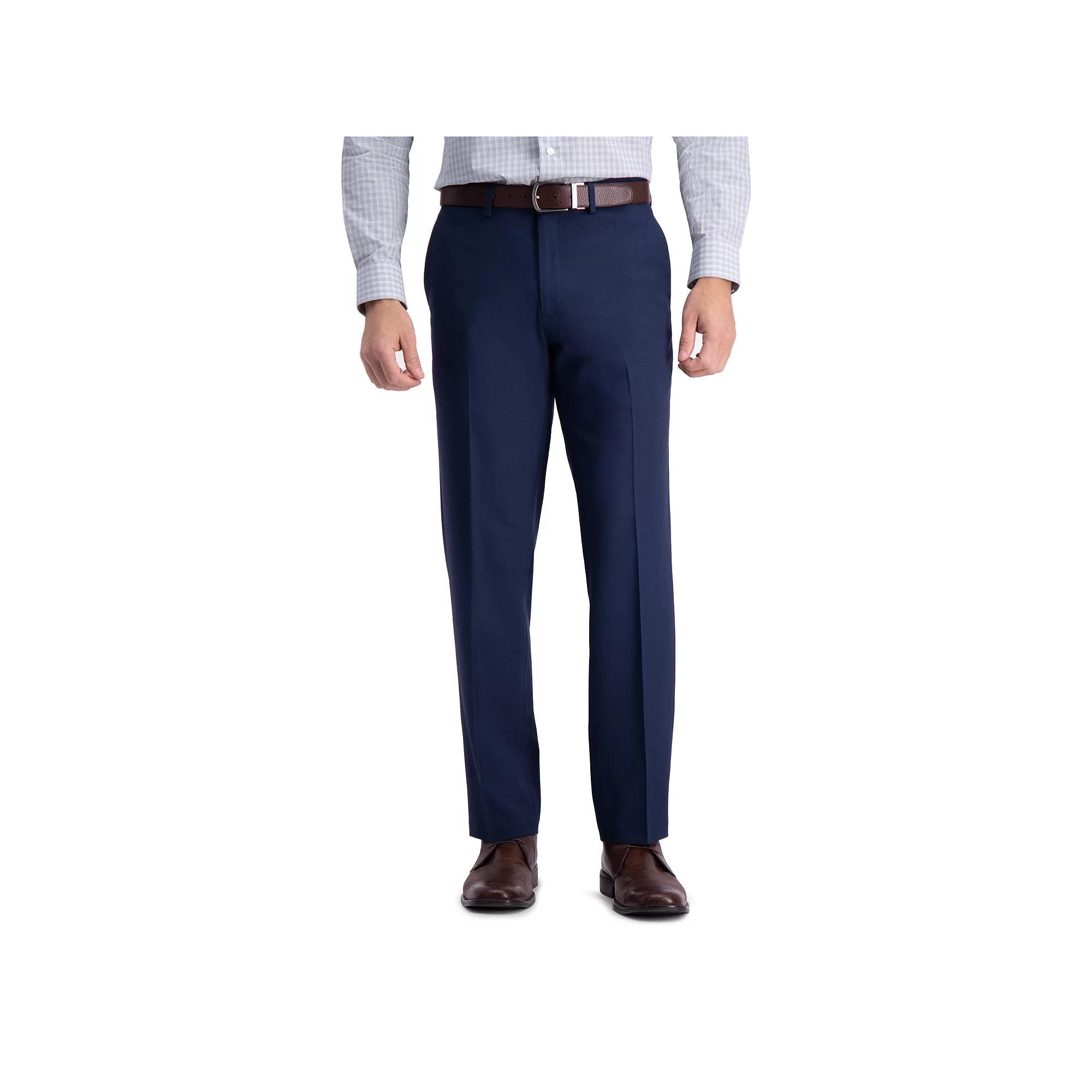 Mens Haggar Premium Comfort Straight-Fit Flat-Front Dress Pants Product Image