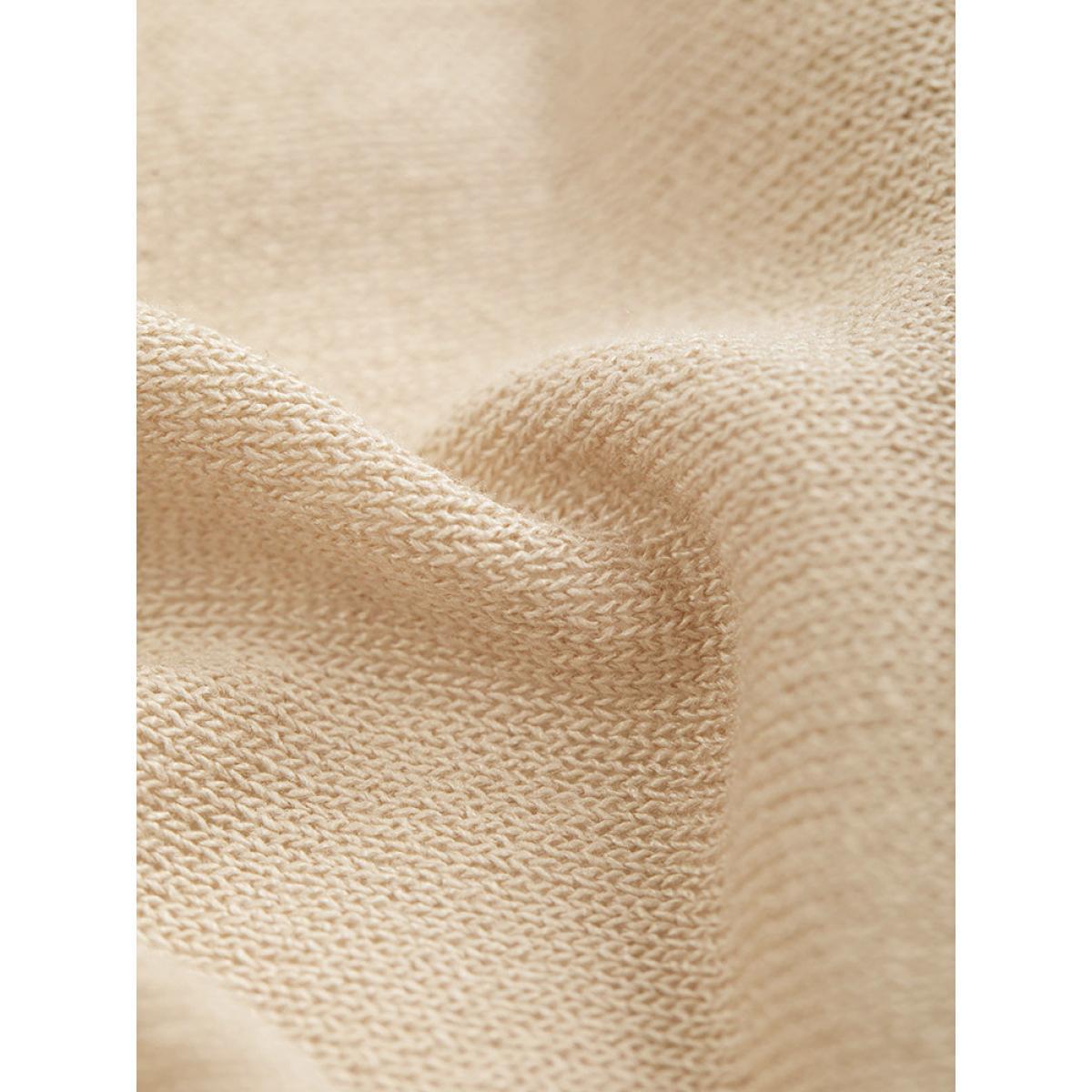 Plus Size Supersoft Essentials Solid Button Through Loose Cardigan Apricot Women Casual Loose Long Sleeve Everyday Cardigans BloomChic 30/6X Product Image