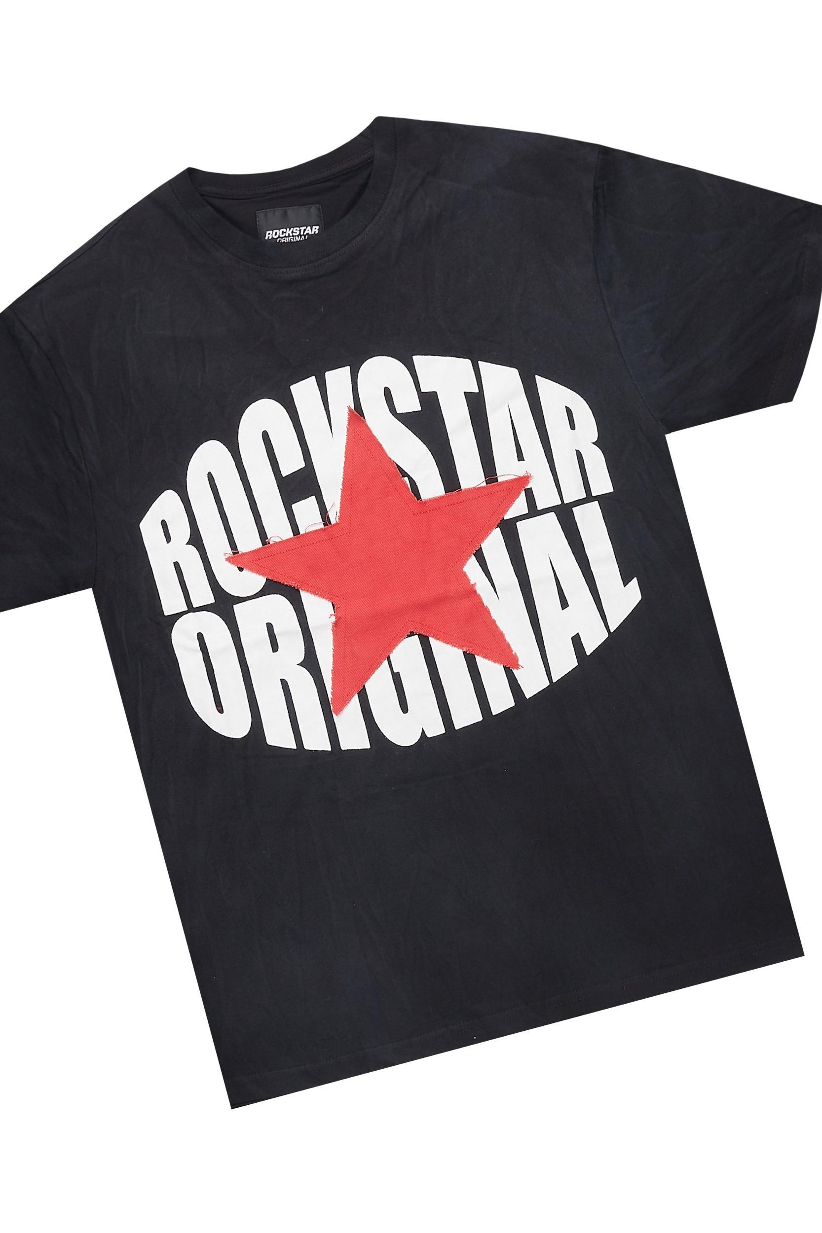 Sarge Vintage Black T-Shirt/Short Set Male Product Image