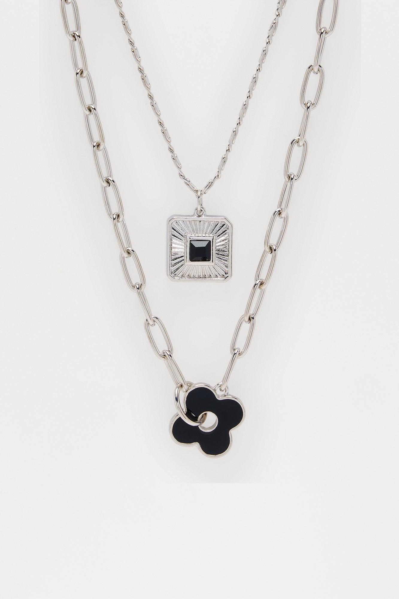 Adornments Pendant Necklace Set - Silver Male Product Image