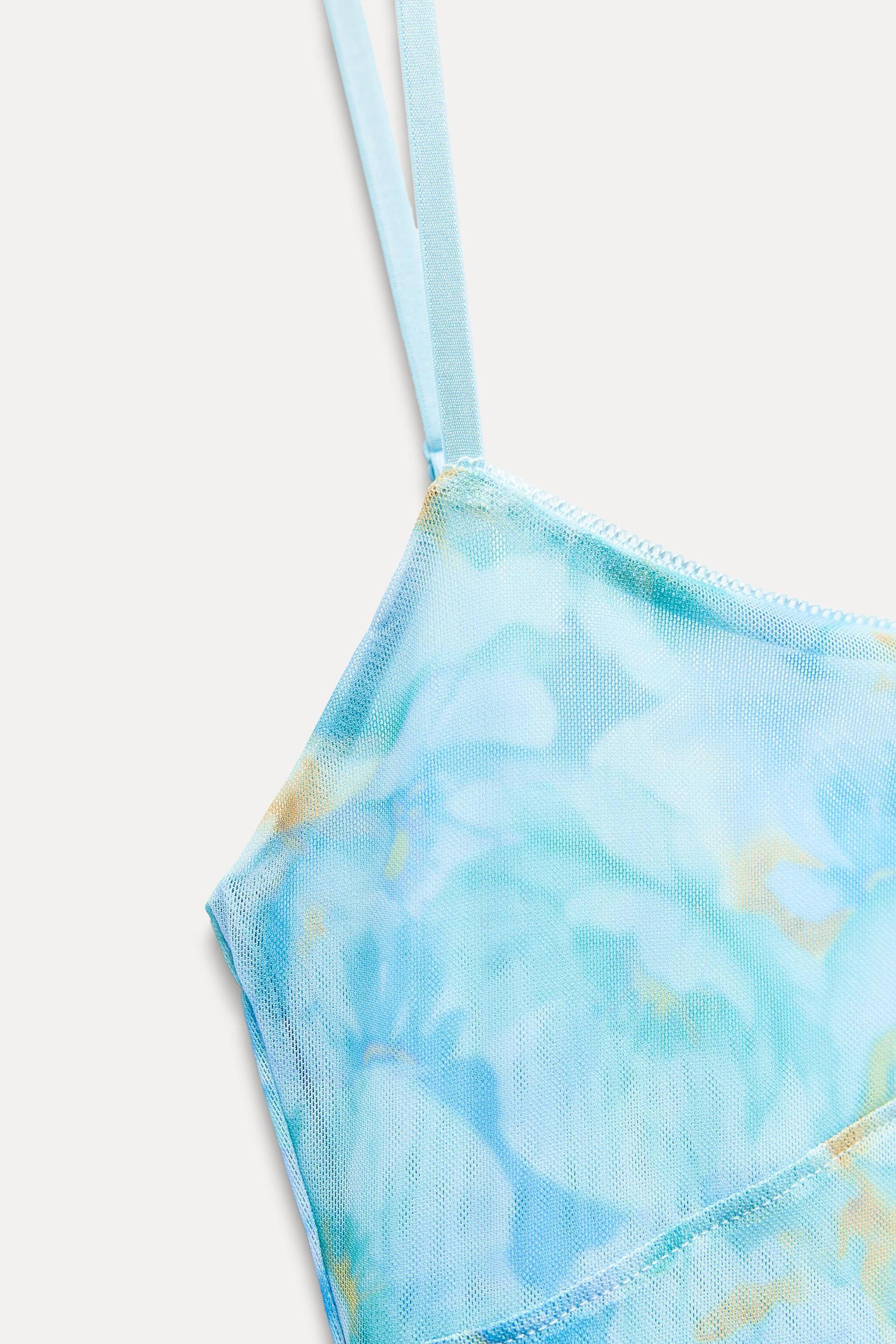PRINTED TULLE MIDI DRESS Product Image