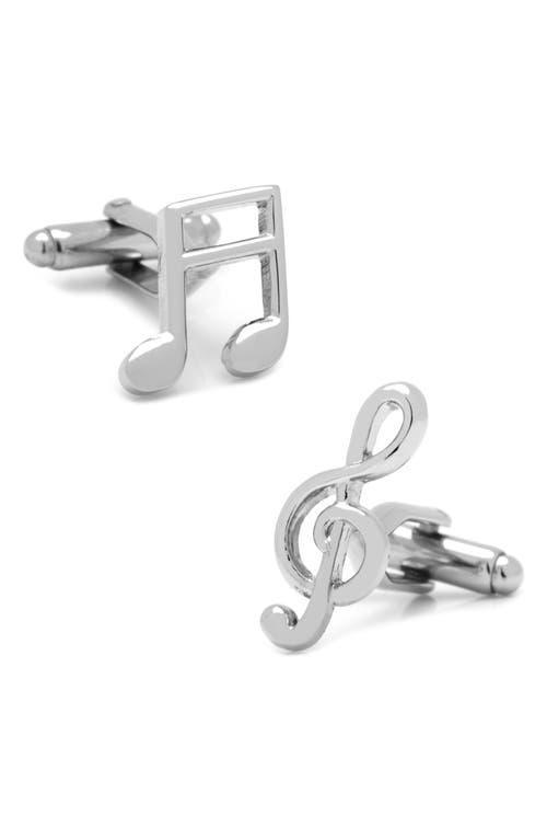 Men's Cuff Links, Inc. Music Notes Cuff Links, Silver Product Image