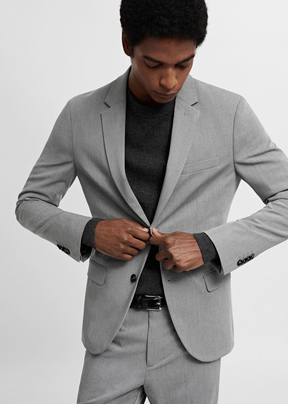 Mango Mens Super Slim-Fit Stretch Fabric Suit Blazer Product Image