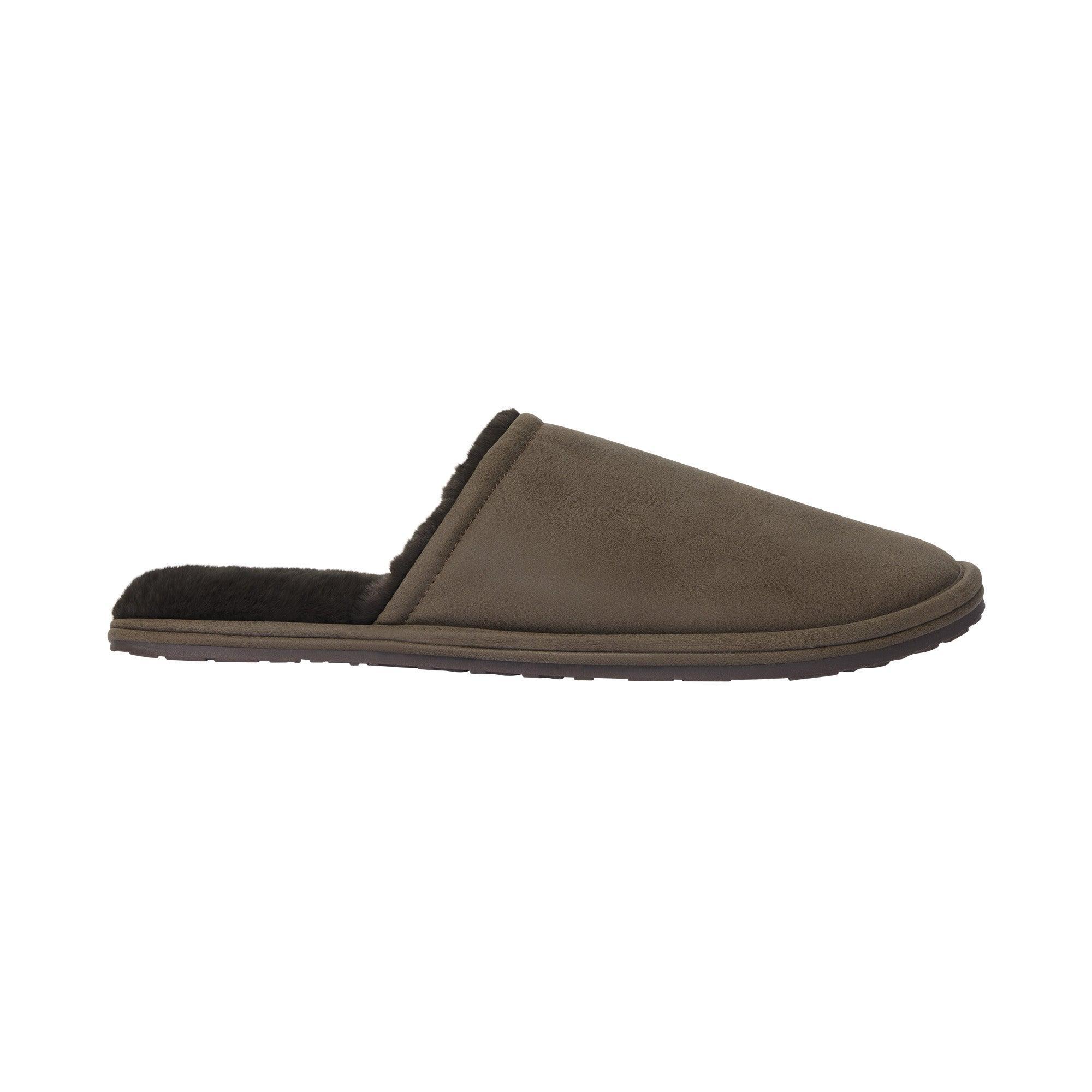 MENS FAUX SHEARLING SLIPPER | TRUFFLE Product Image