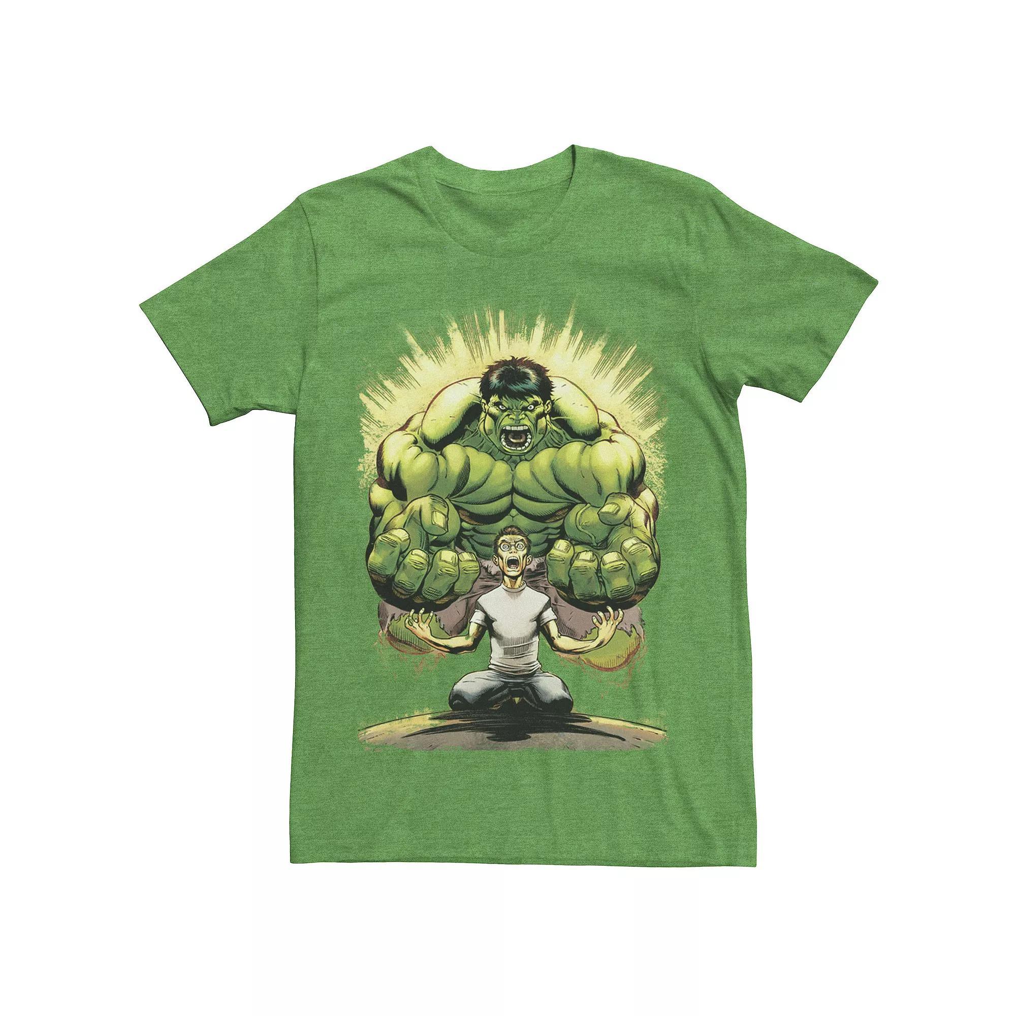 Men's Marvel Hulk Insane In Both Bodies Tee, Size: Small, Kelly Grey Product Image