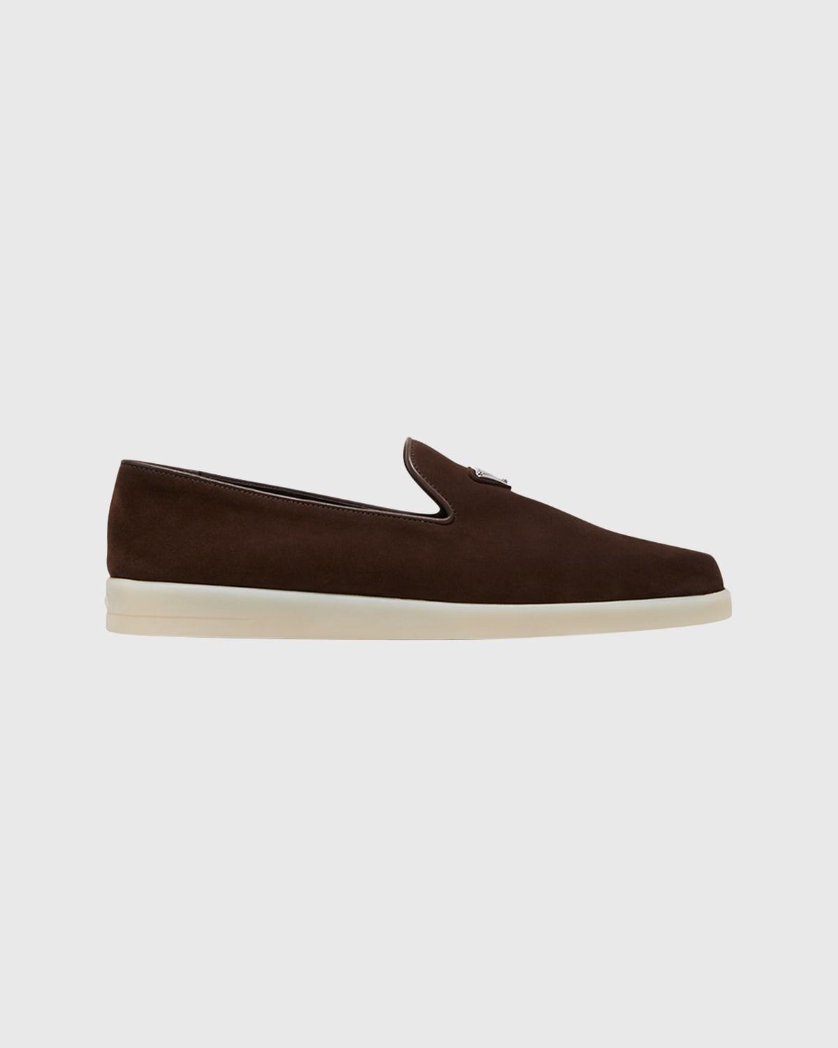 Mens Triangle Logo Suede Loafers Product Image