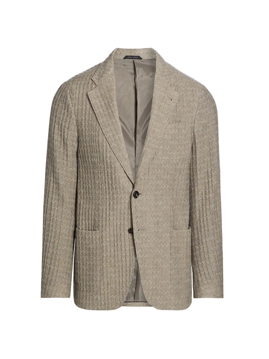 Mens Cashmere-Silk Deconstructed Chevron Blazer Product Image