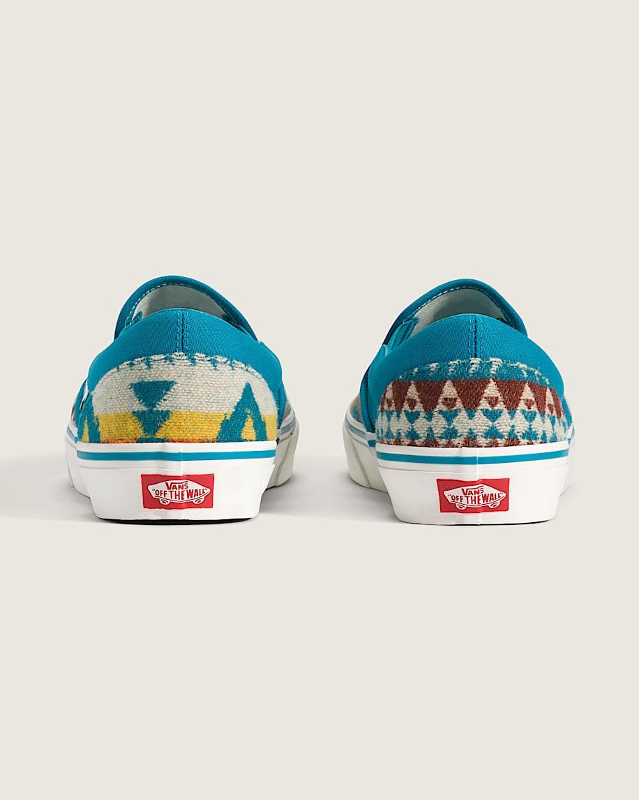 Van Doren Approved X All Nations Classic Slip-On Shoe in Turquoise Blue| Vans US Product Image