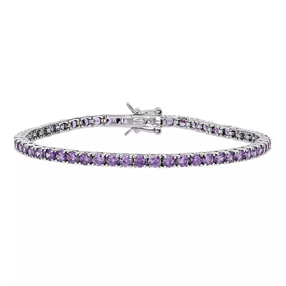 Stella Grace Sterling Silver Purple Cubic Zirconia Tennis Bracelet, Women's Product Image