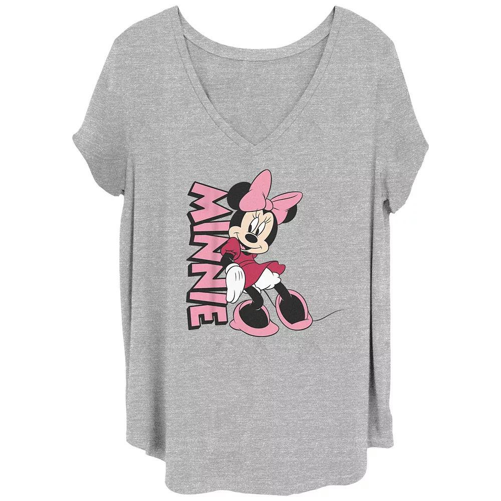 Disney's Minnie Mouse Lean Name Juniors' Plus Graphic Tee, Women's, Size: 4XL, Grey Gray Product Image
