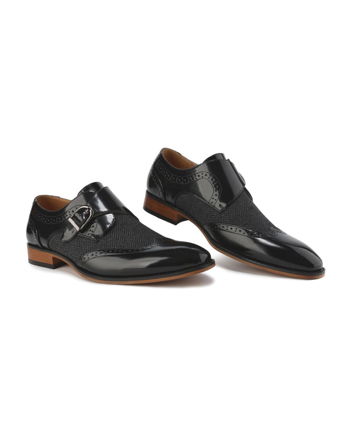 Gino Vitale Mens Monk Strap Herringbone Dress Shoes Slip-on Loafers Product Image
