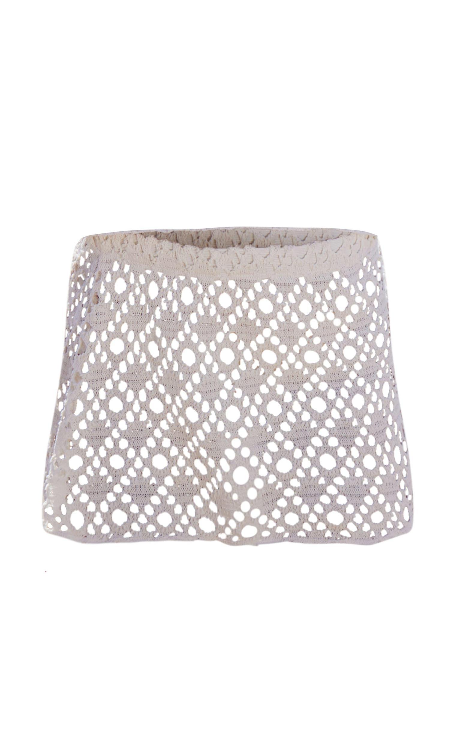 Cream Crochet Look Micro Mini Skirt Product Image