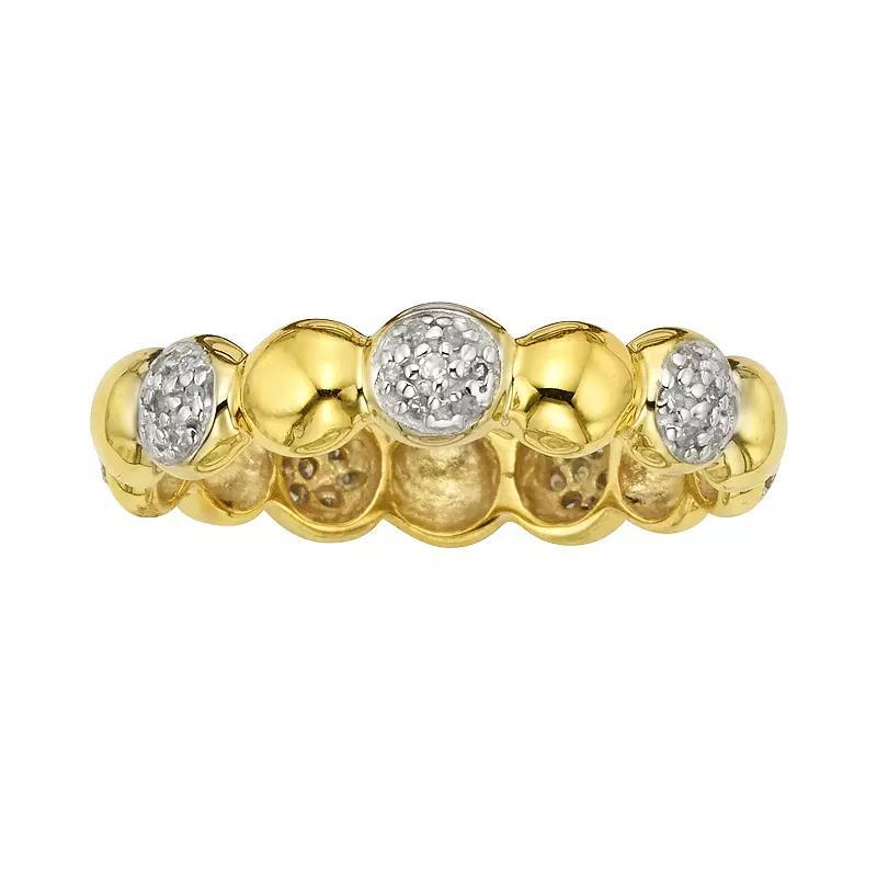 Jewelexcess Yellow Rhodium-Plated Sterling Silver 1/7-ct. T.W. Diamond Ring, Womens, White Product Image