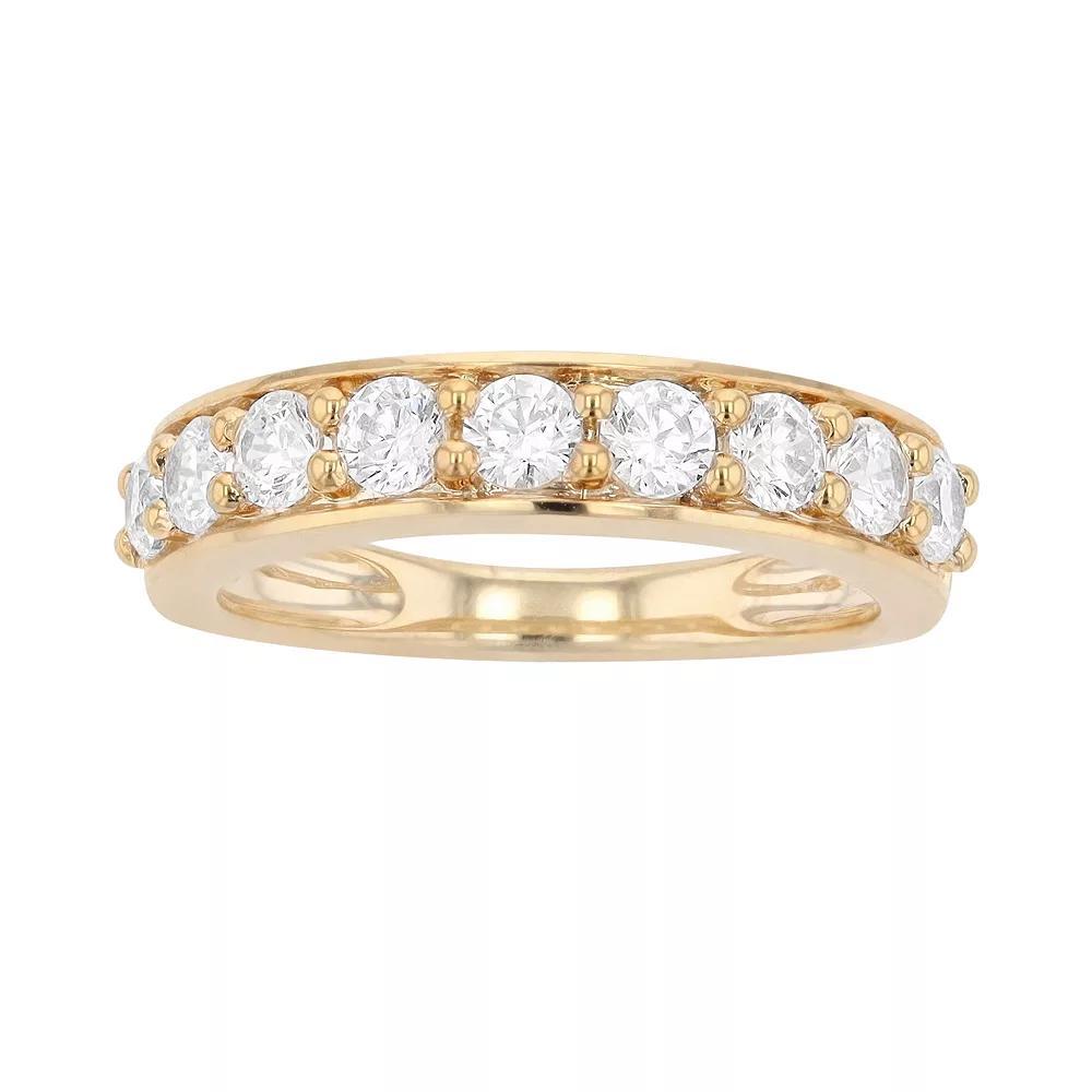 Diamond Brilliance 14k Gold 1 Carat T.W. Lab-Created Diamond Round Wedding Band, Women's, Size: 7, Yellow Gold Product Image