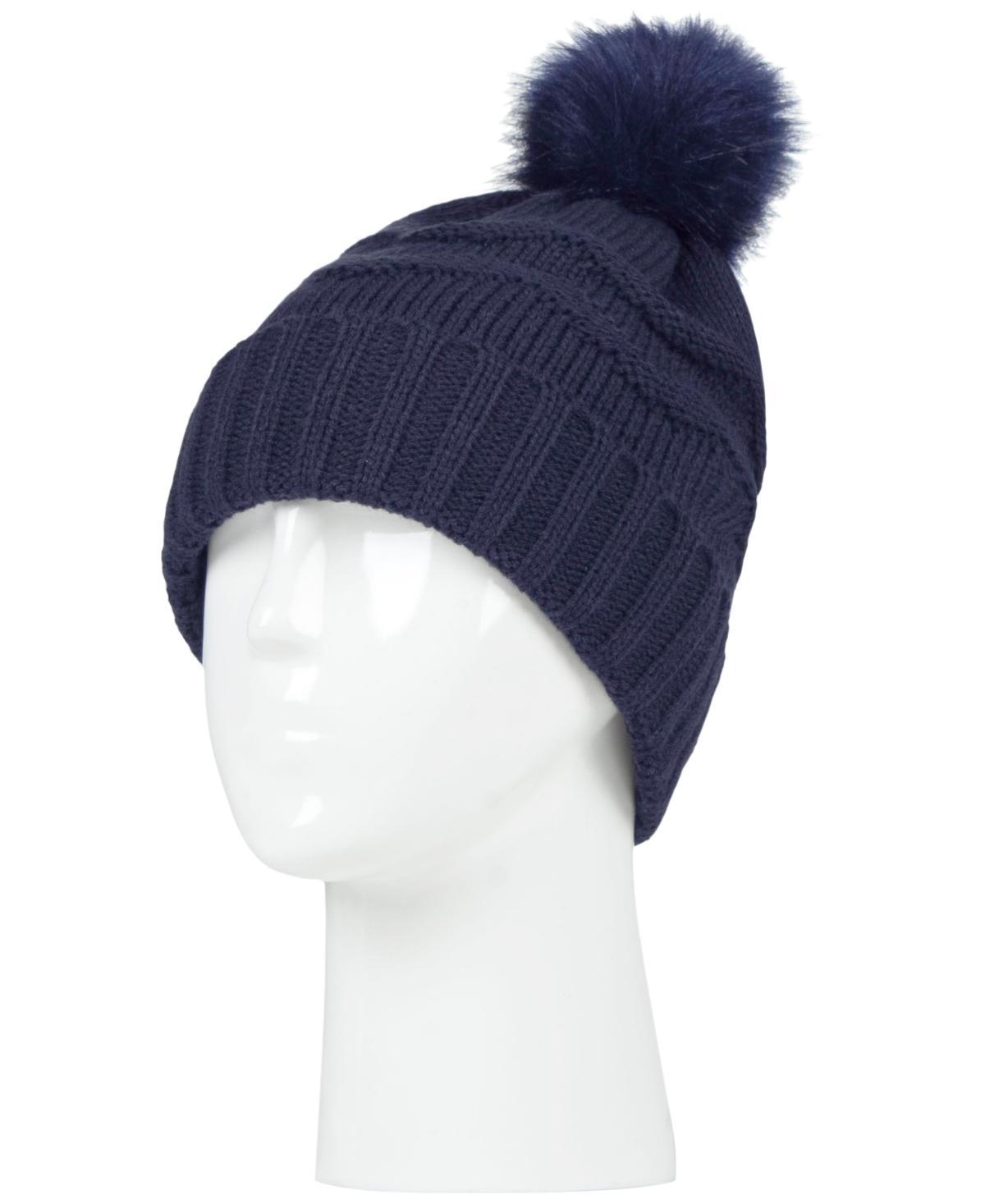 Women's Heat Holders Heatweaver Textured Pom Pom Hat, Cloud Gray Product Image