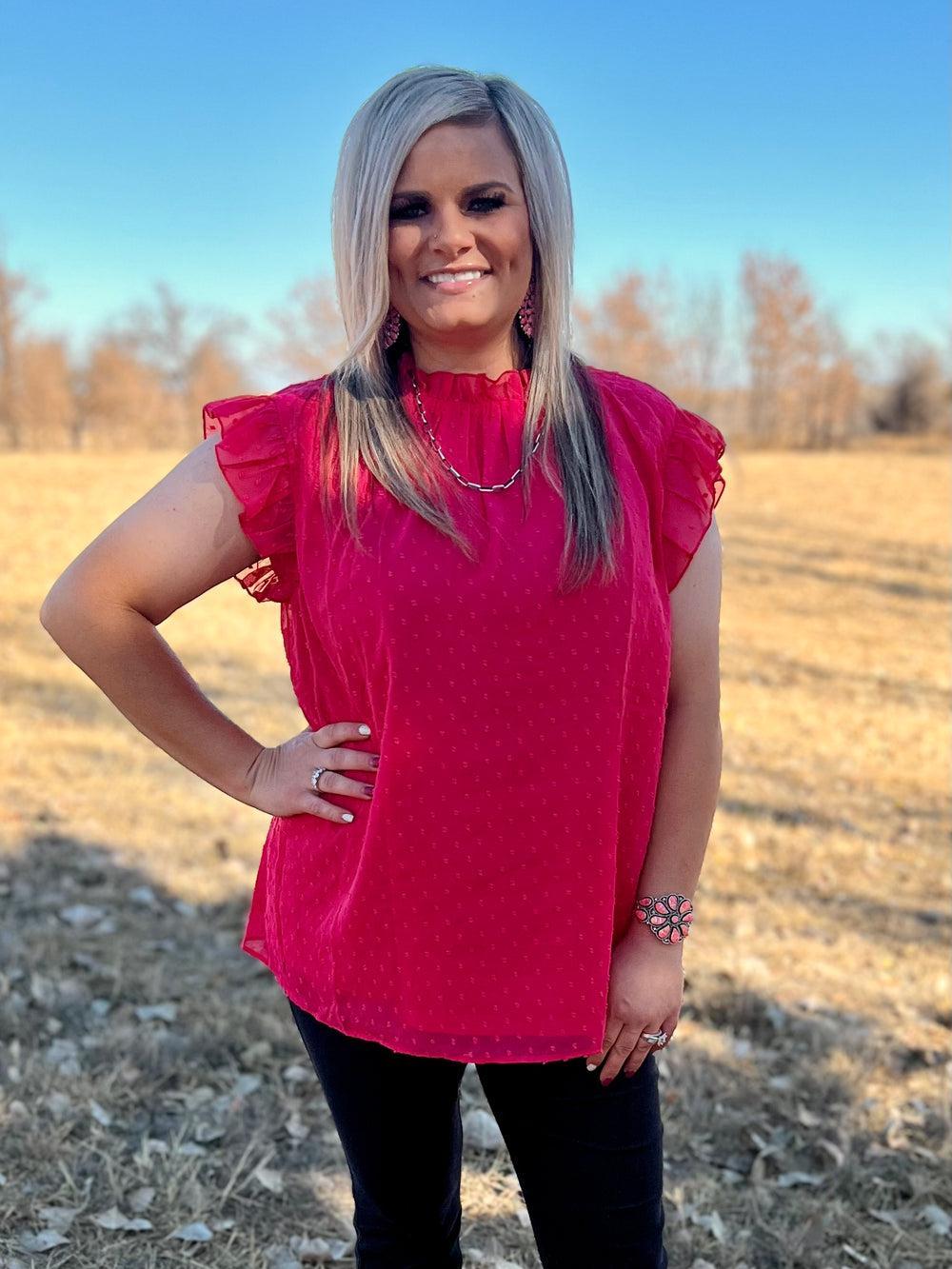 PLUS Swiss Dot Pink Babydoll Top* Product Image