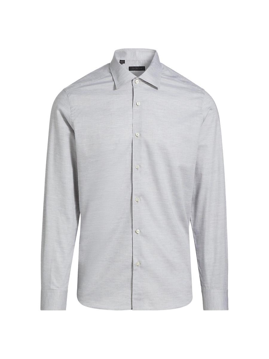 Mens Heathered Cotton Dress Shirt Product Image