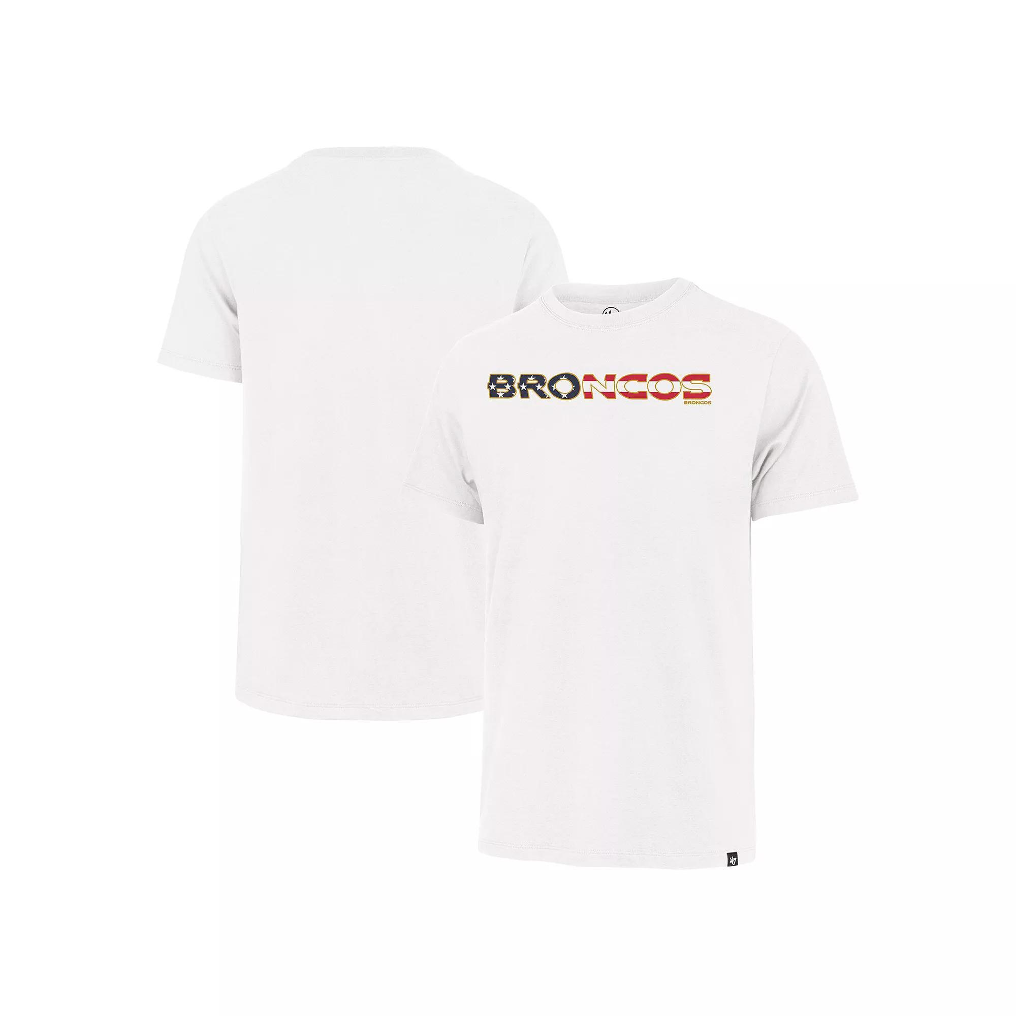 Men's '47 White Denver Broncos Flag Script Franklin T-Shirt, Size: 2XL Product Image
