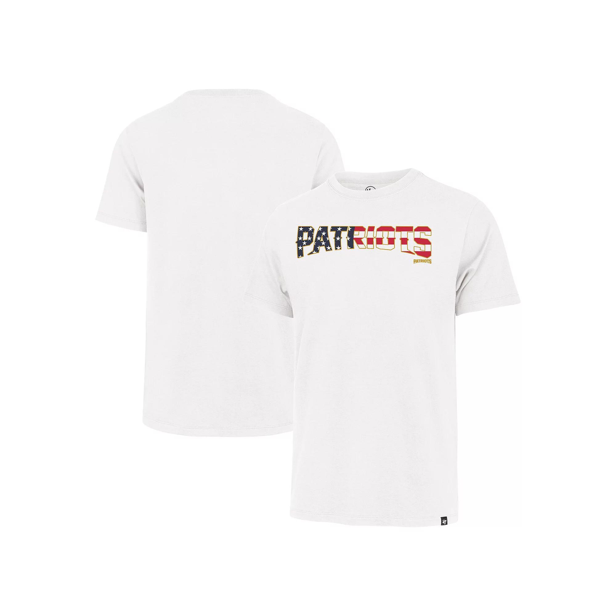 Men's '47 White New England Patriots Flag Script Franklin T-Shirt, Size: 2XL Product Image