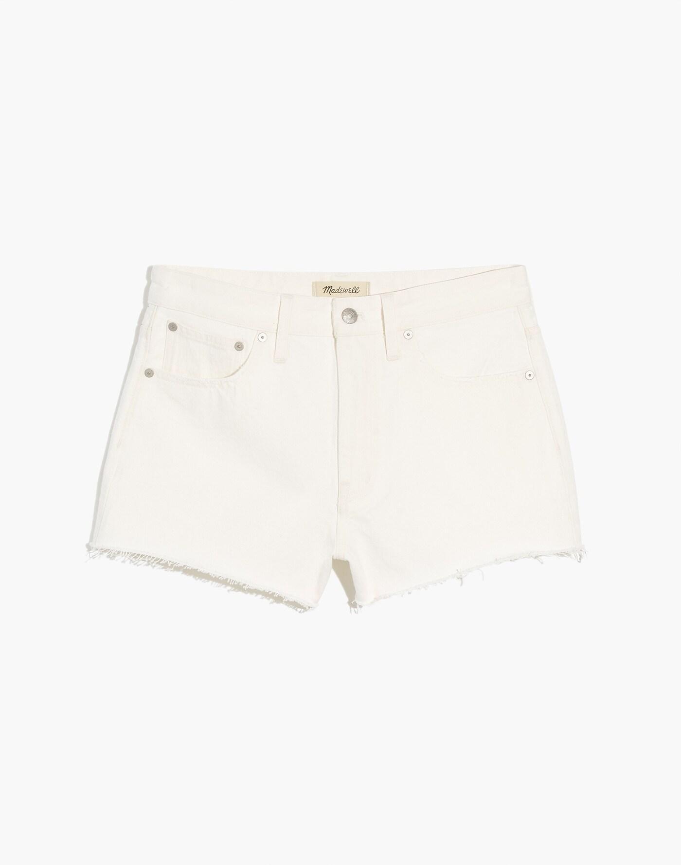 Plus Relaxed Denim Shorts in Tile White Product Image