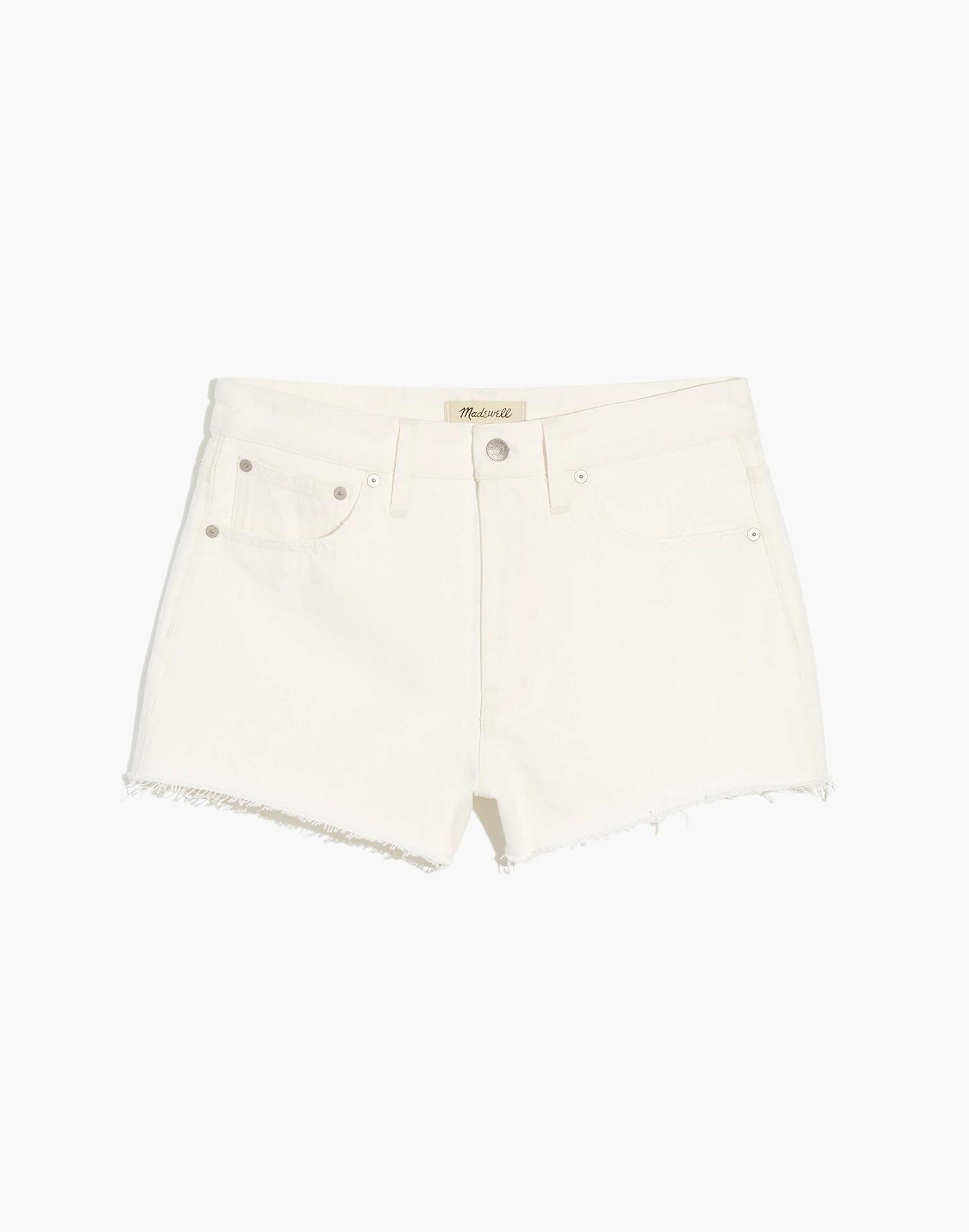 Plus Relaxed Denim Shorts in Tile White Product Image