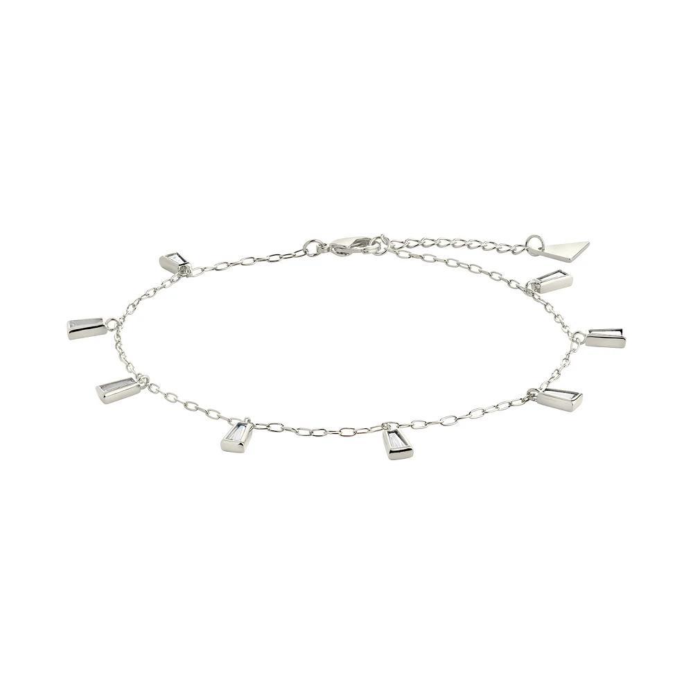 MC Collective Cubic Zirconia Dangle Anklet, Women's, Silver Tone Product Image