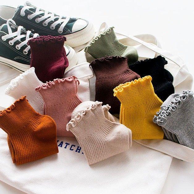 Frill Trim Knit Socks Product Image