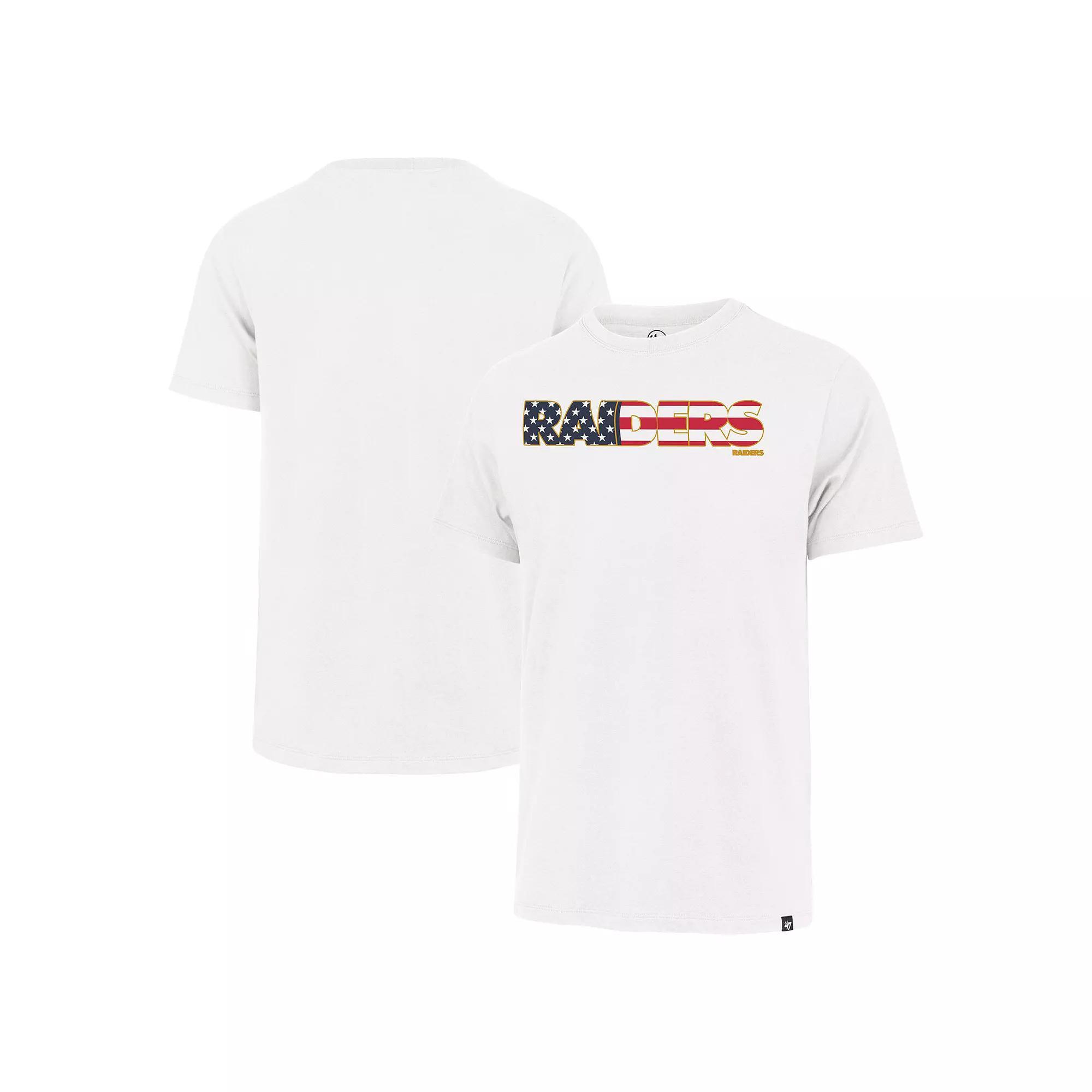 Men's '47 White Las Vegas Raiders Flag Script Franklin T-Shirt, Size: Large, Lvr White Product Image