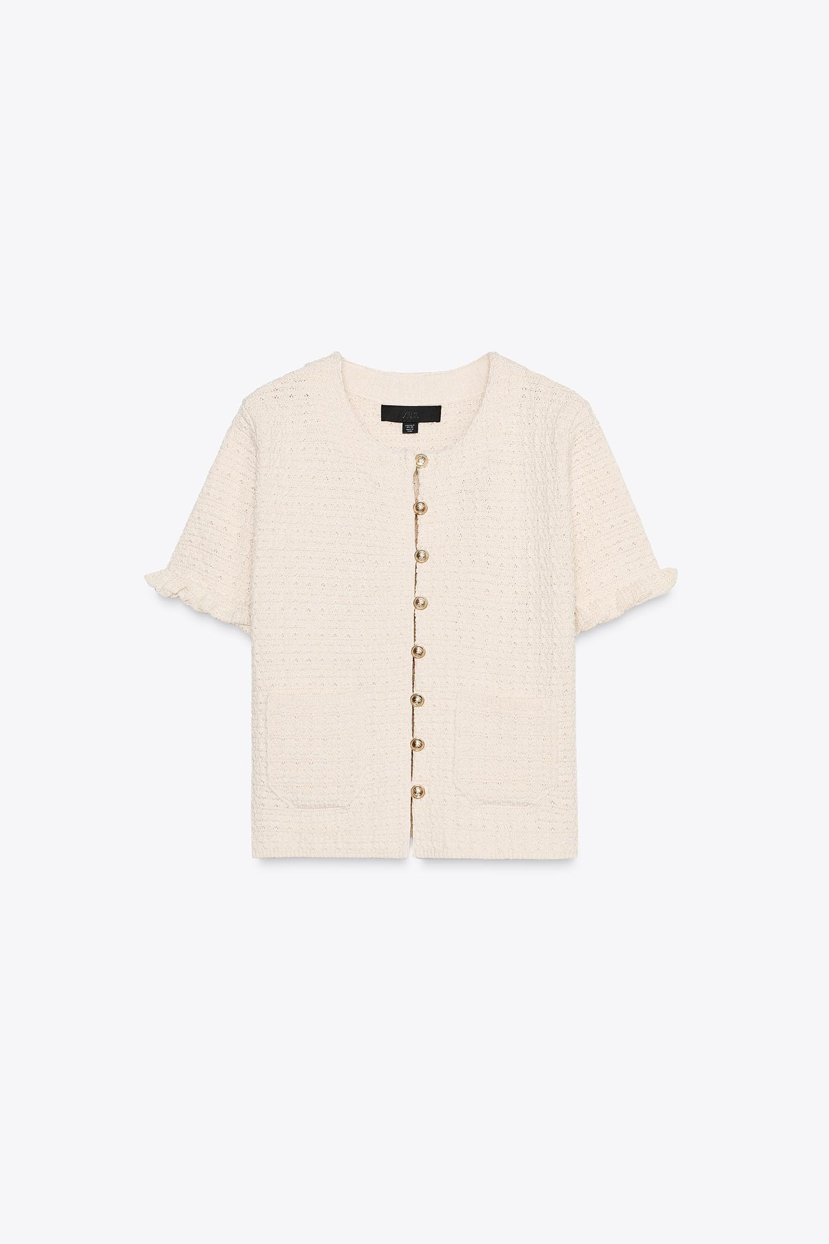 RUFFLED KNIT CARDIGAN Product Image