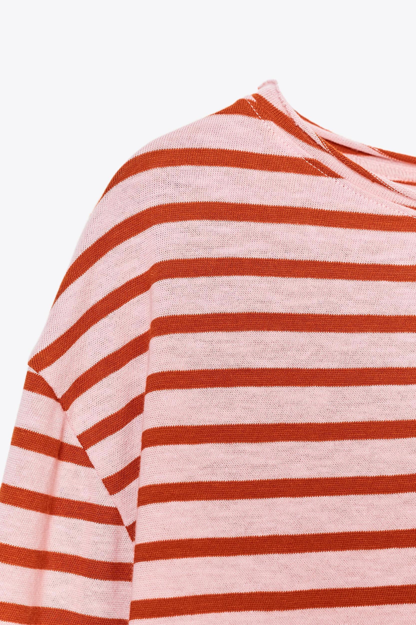 SLUB STRIPED COTTON T-SHIRT Product Image